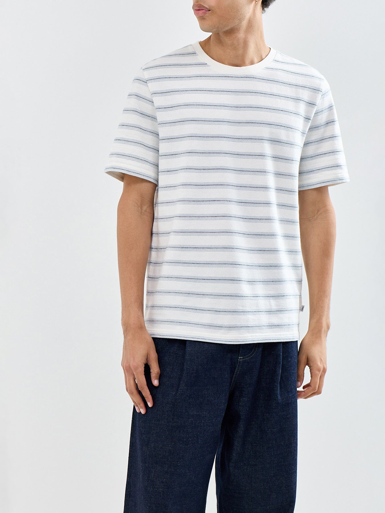 Dean Stitch Stripe T-Shirt White
