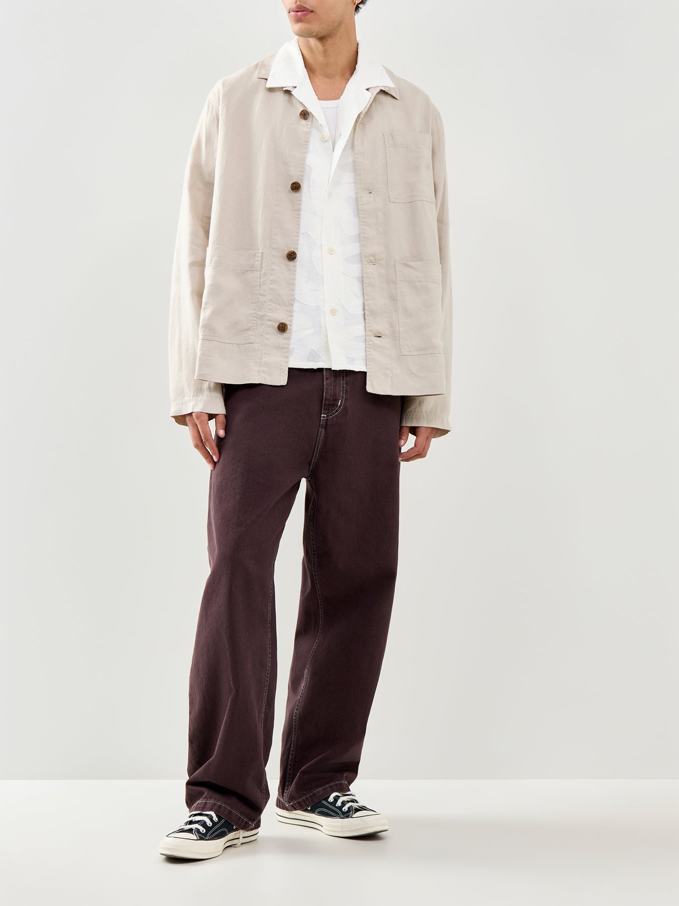 Curzon Short Sleeve Jacquard Shirt Ecru