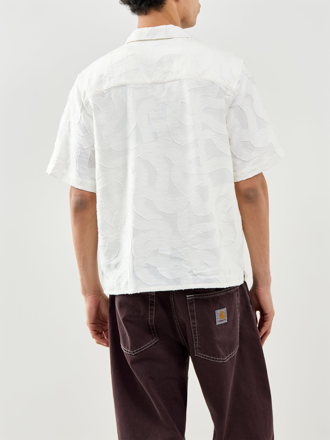 Curzon Short Sleeve Jacquard Shirt Ecru