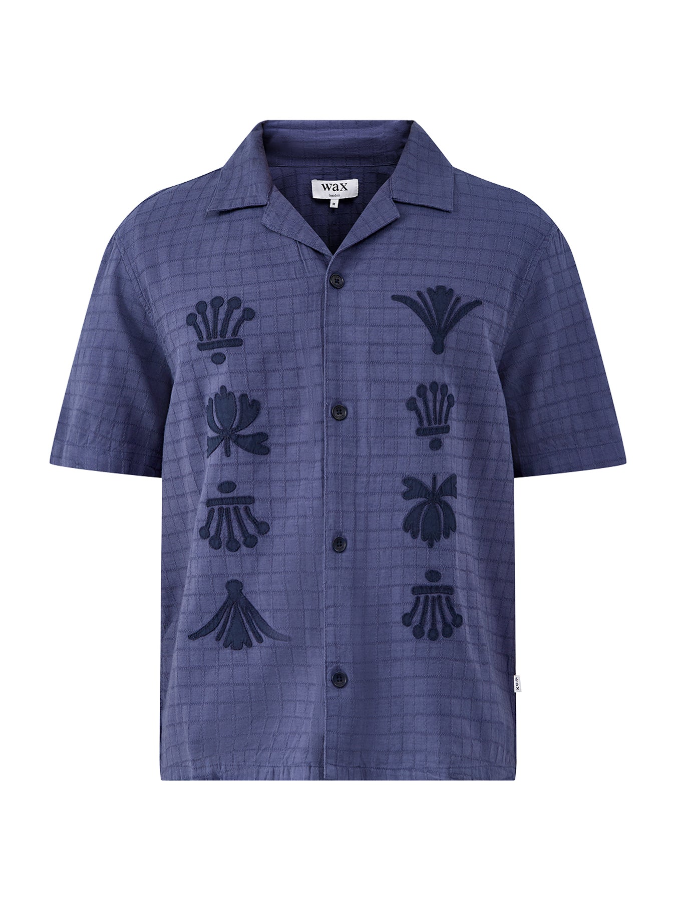 Curzon Grid Motif Appliqué Shirt Navy