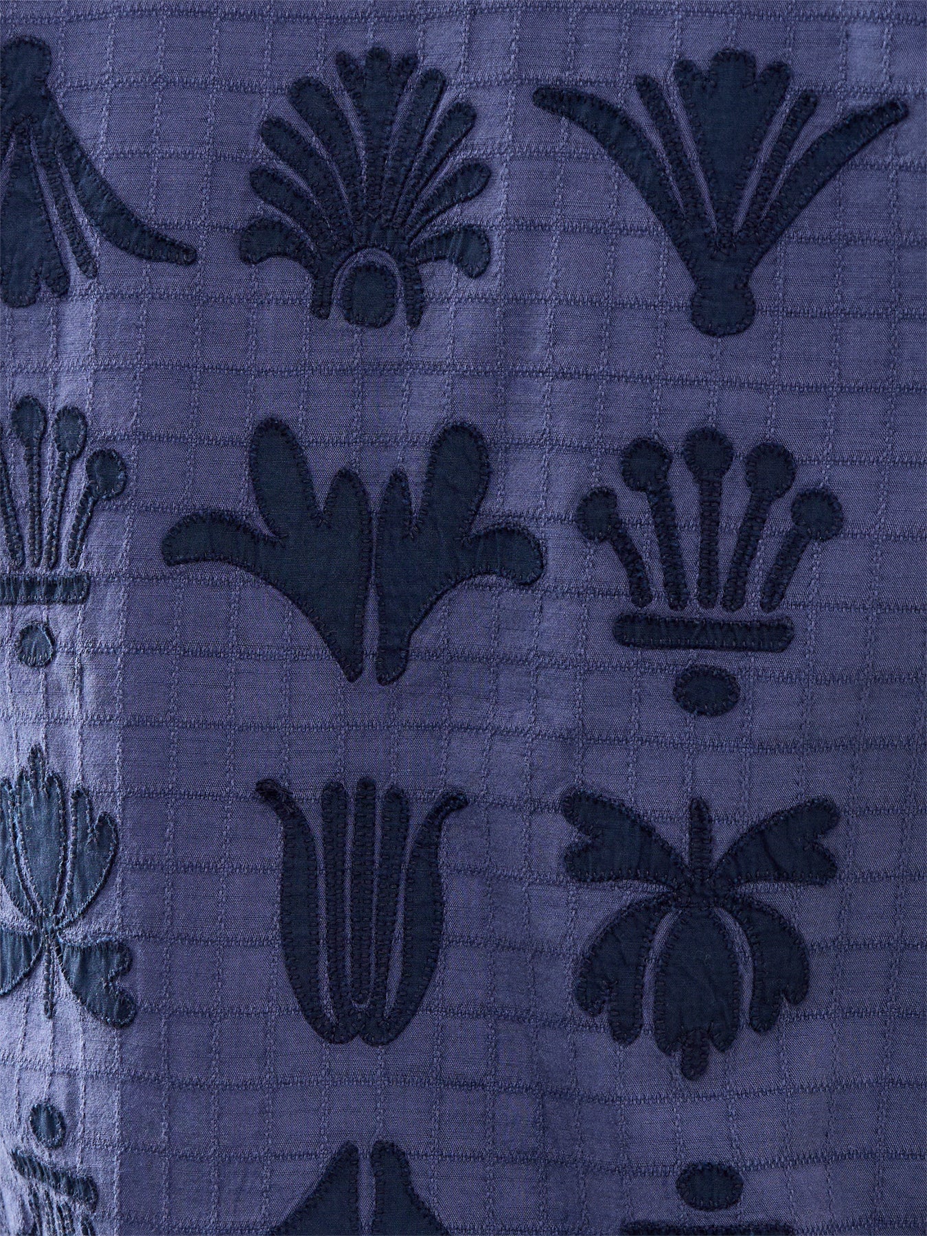 Curzon Grid Motif Appliqué Shirt Navy