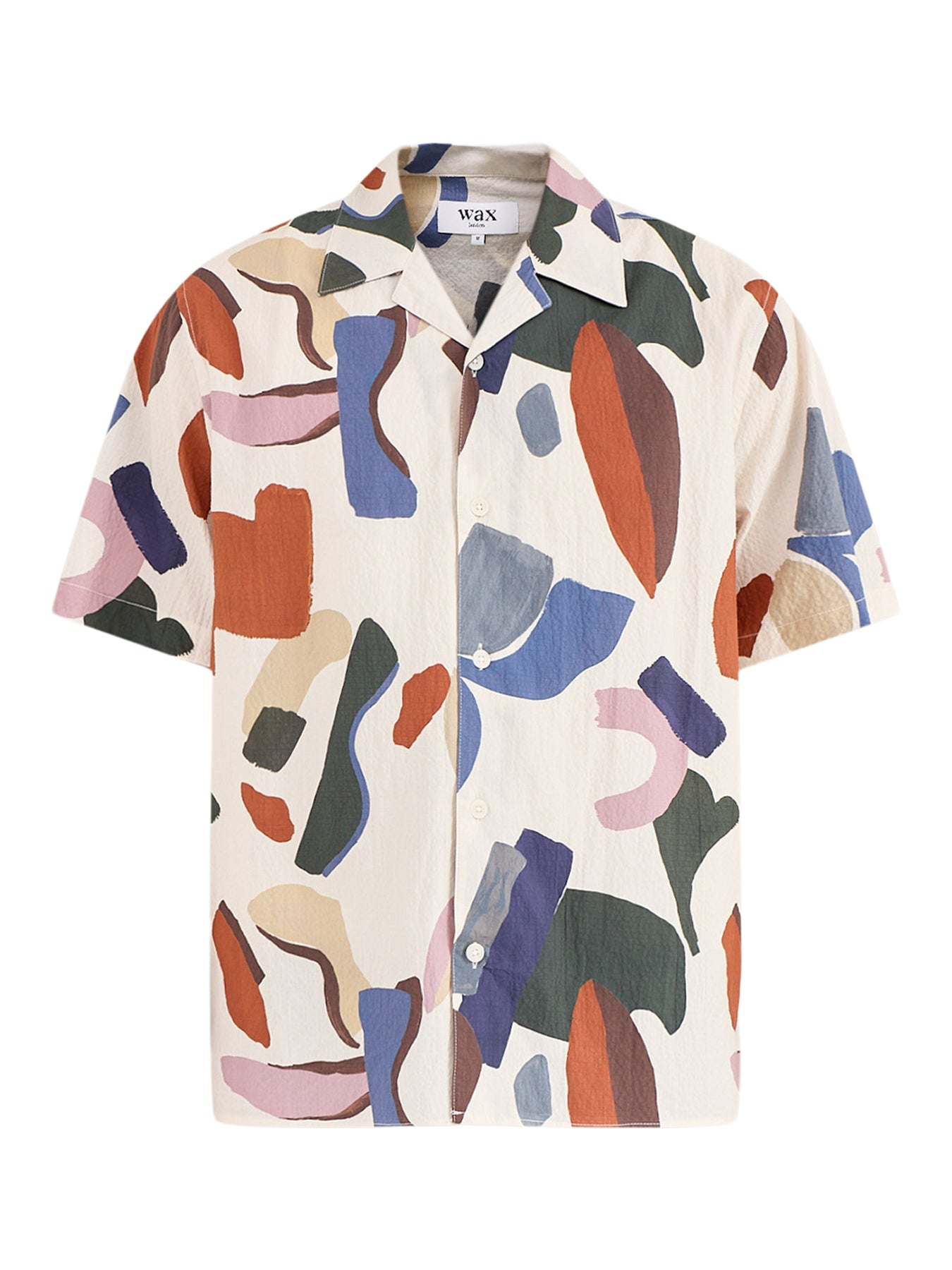 Didcot Abstract Shapes Short Sleeve Shirt Ecru