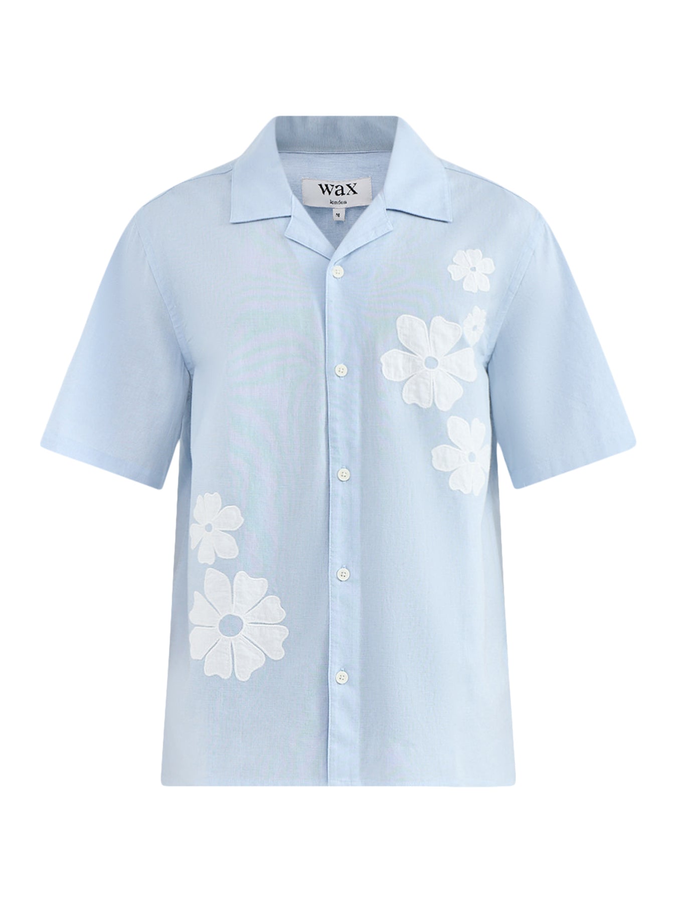Didcot Appliqué Flowers Shirt Blue