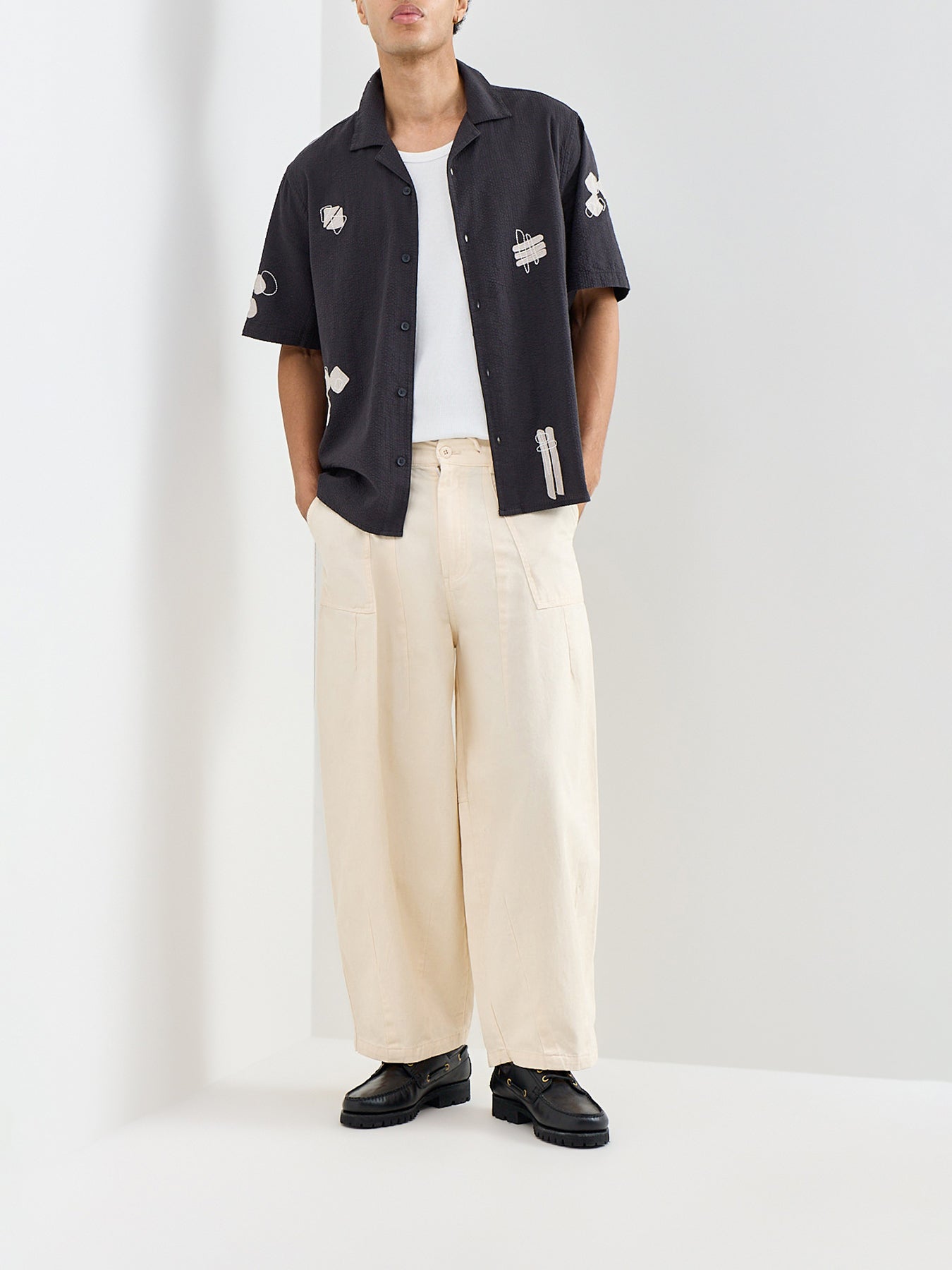 Didcot Appliqué Scribble Shirt Black