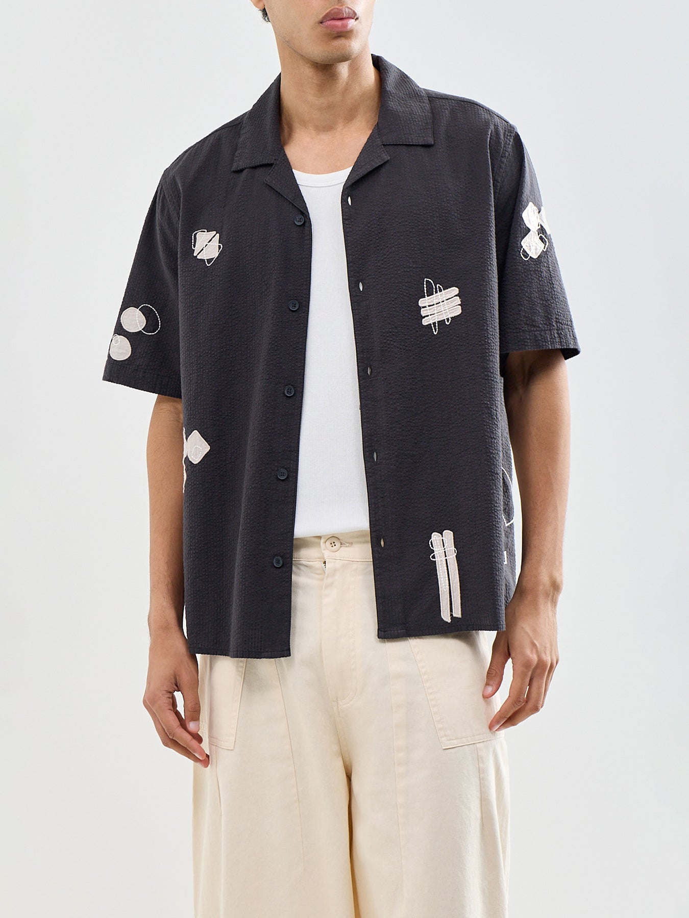 Didcot Appliqué Scribble Shirt Black