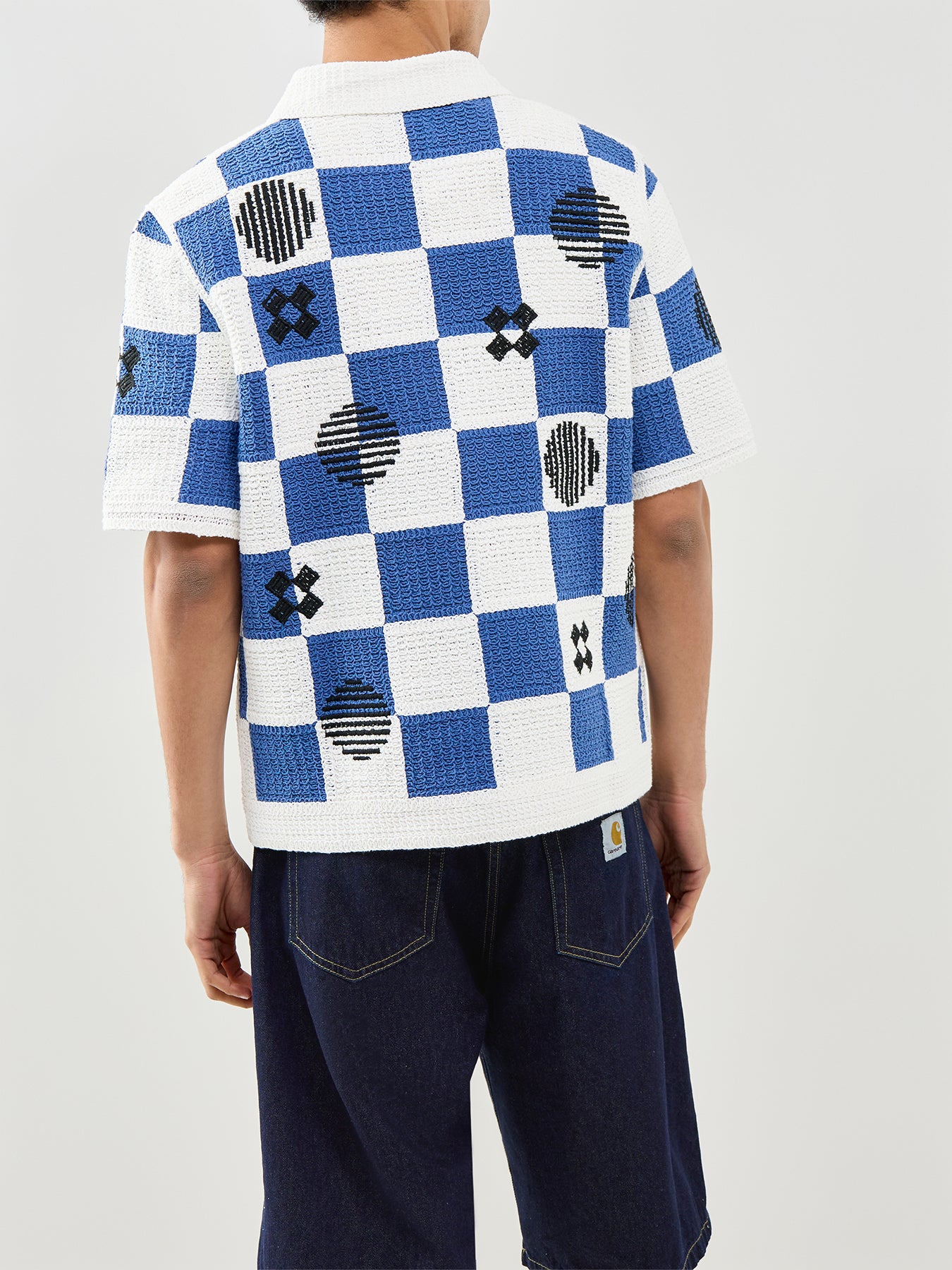 Porto Crochet Shirt Ecru Blue