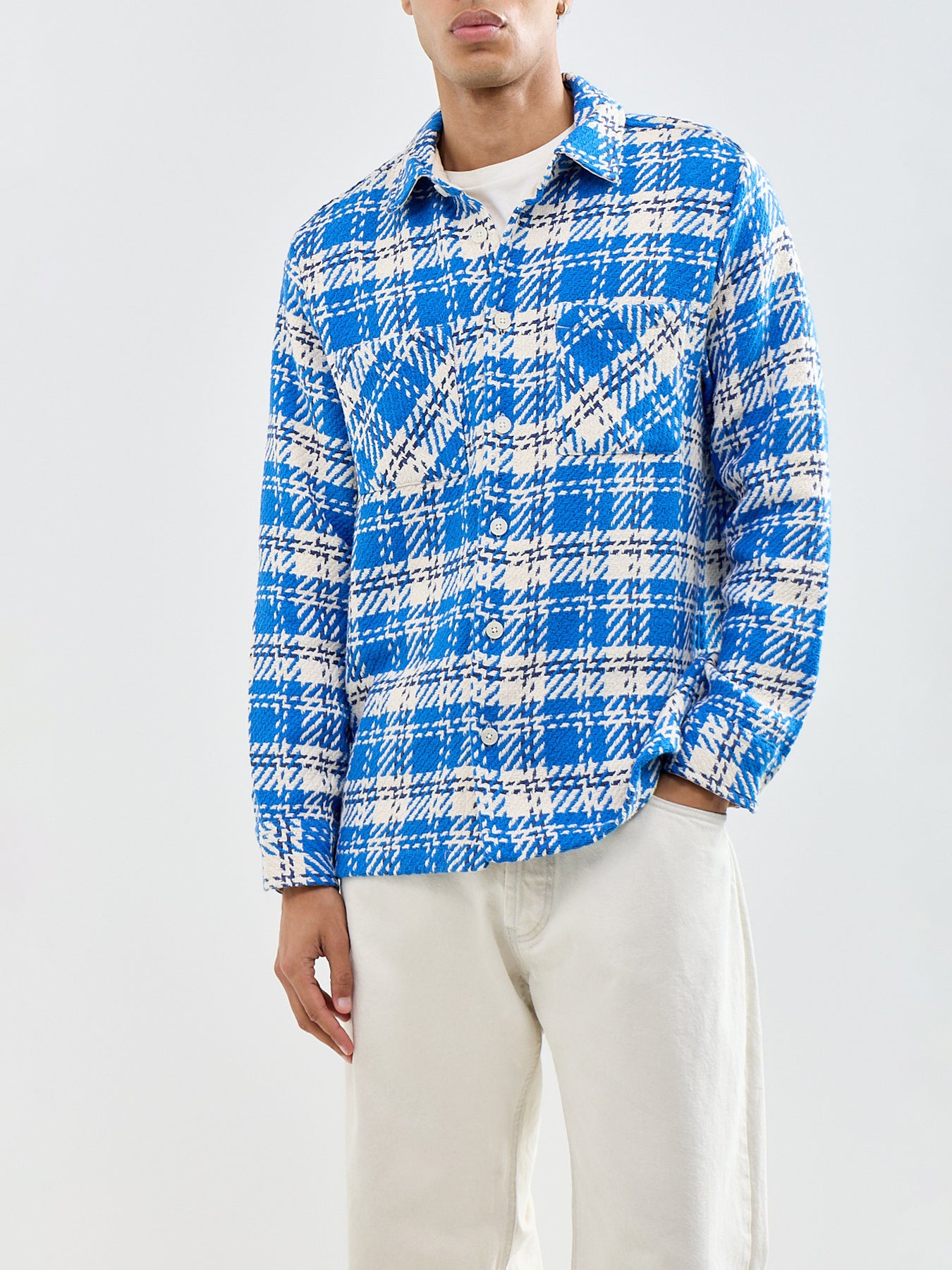 Whiting Check Overshirt Blue
