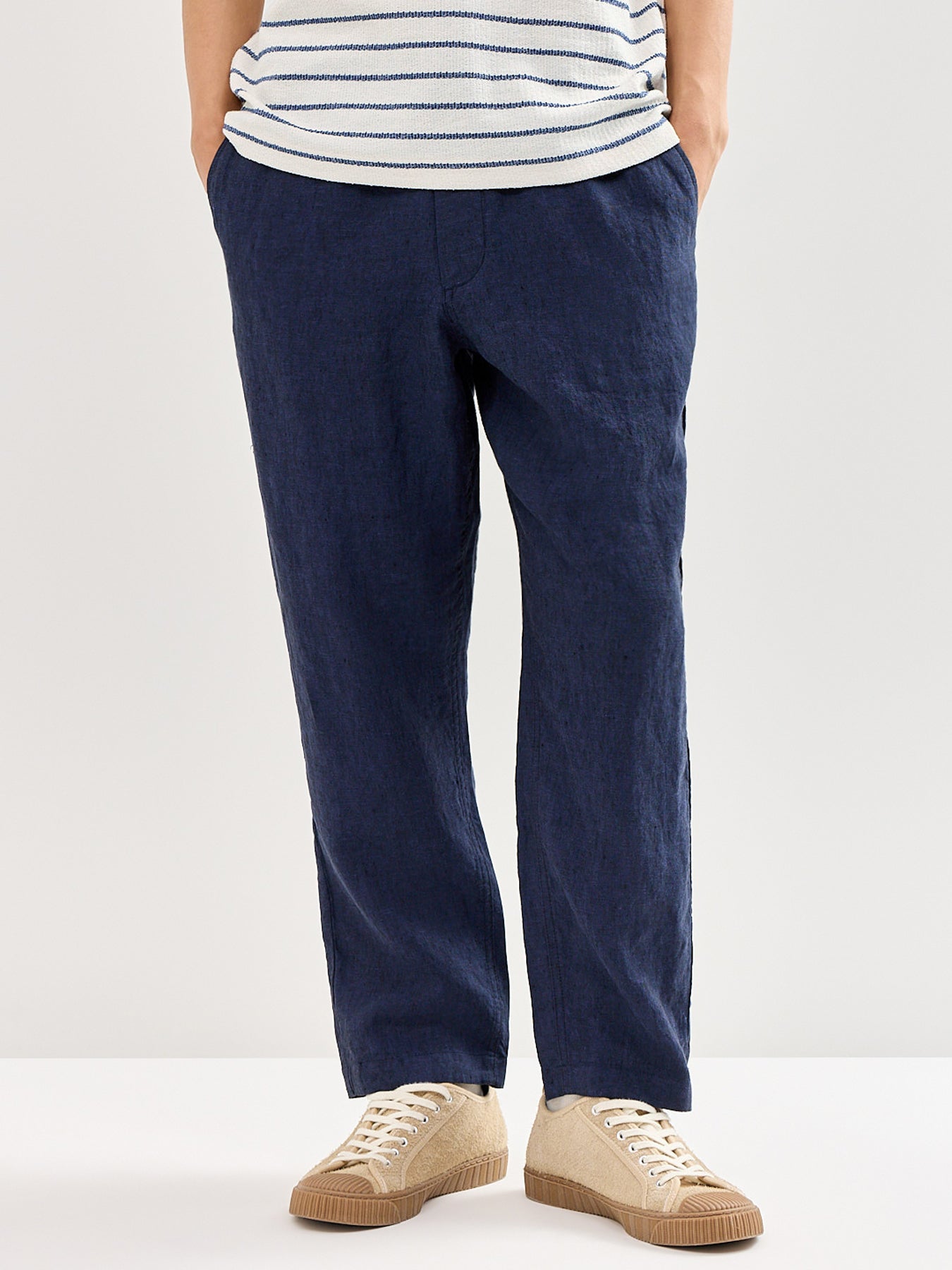 Kurt Linen Trousers Navy