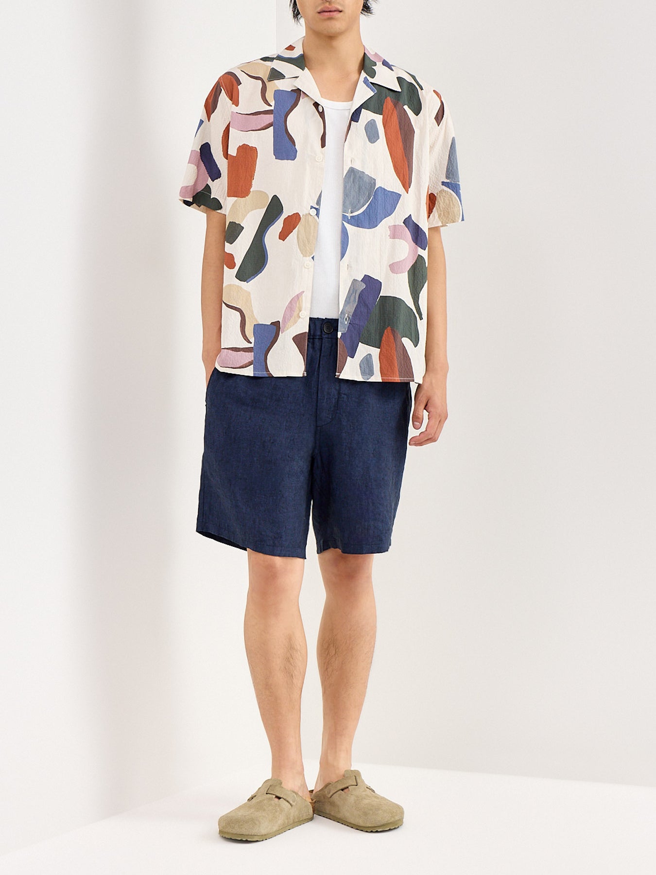Kurt Linen Shorts Navy