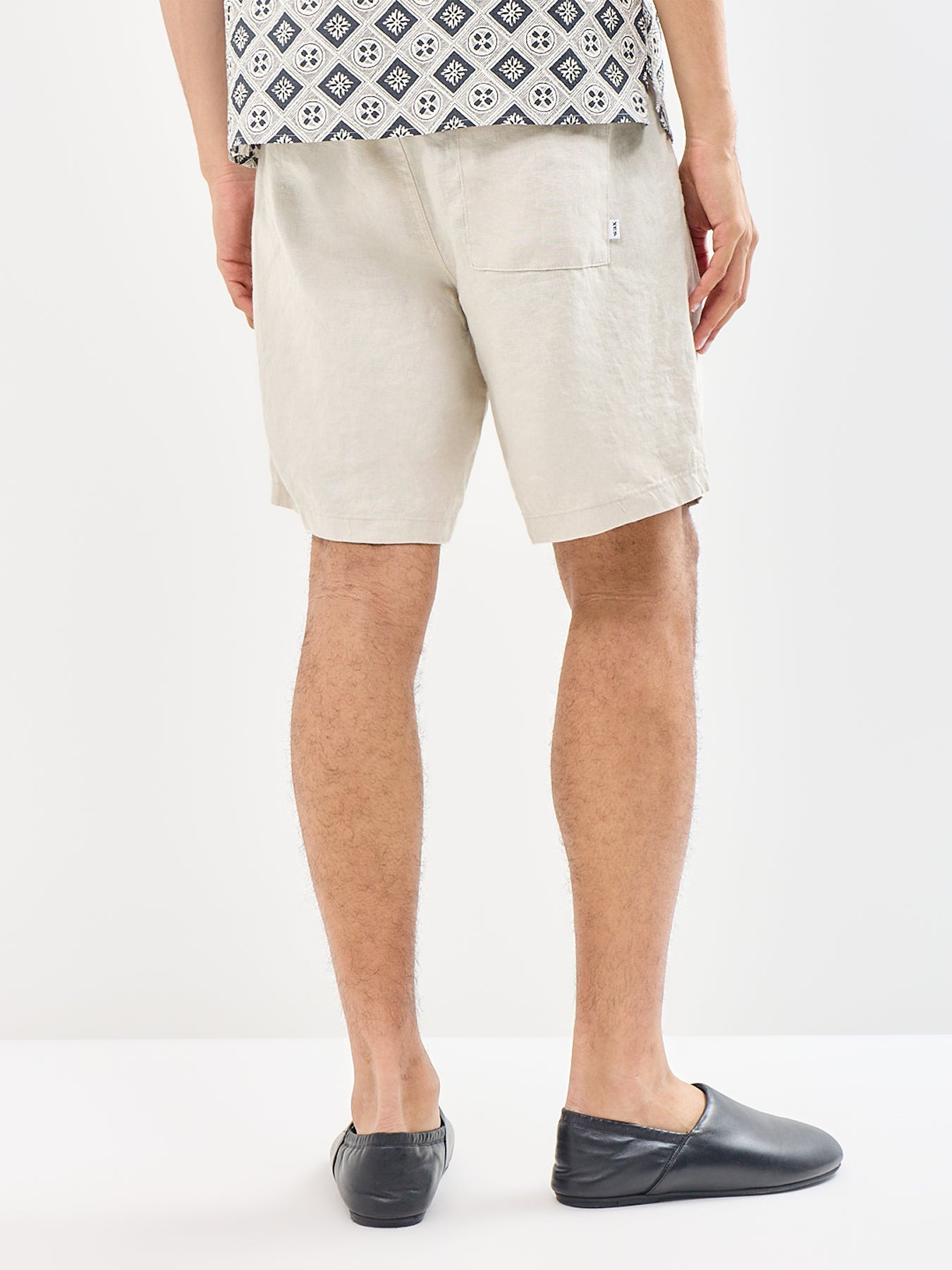 Kurt Washed Linen Shorts Beige