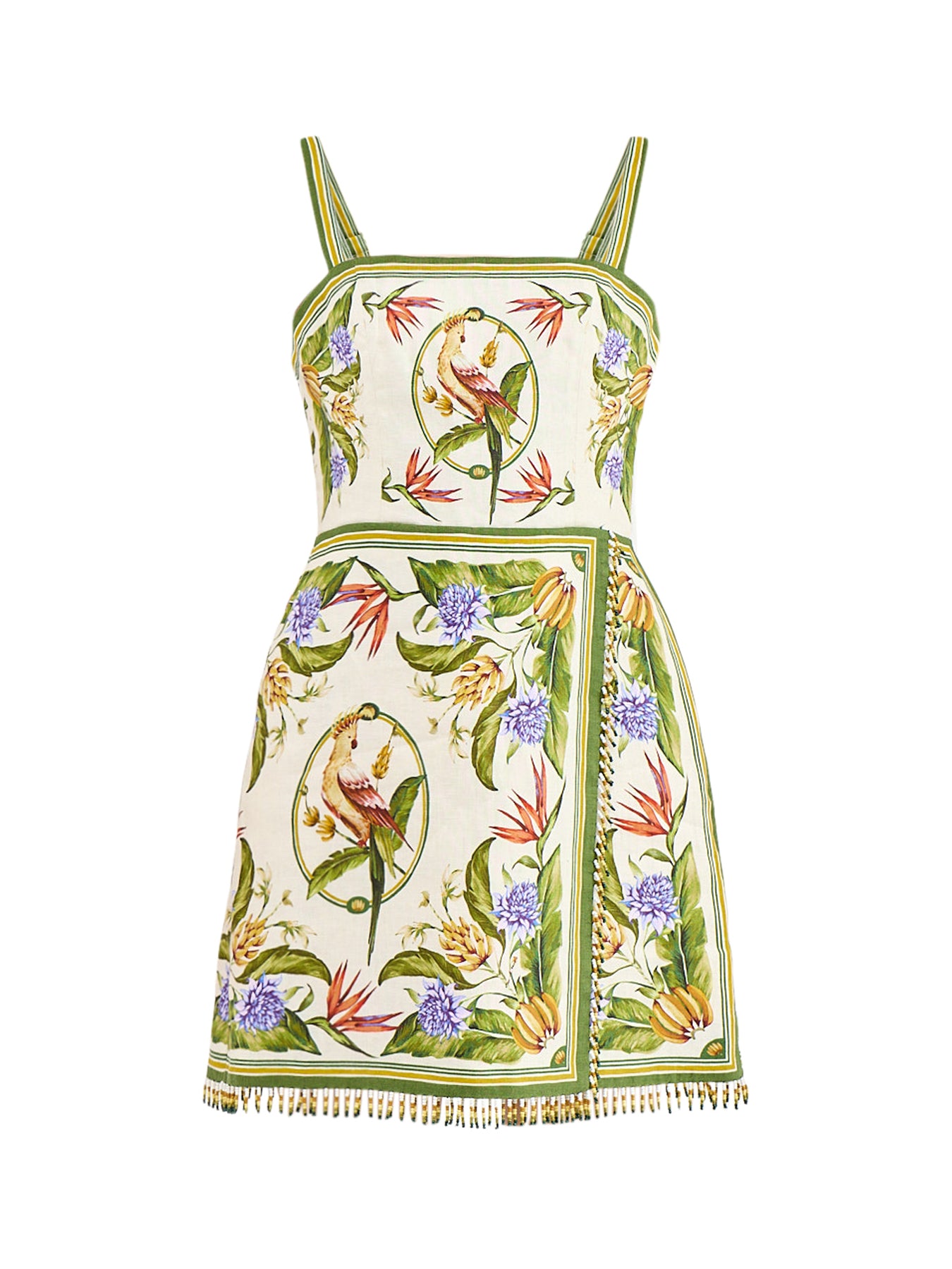 Tropical Scarf Sand Sleeveless Mini Dress