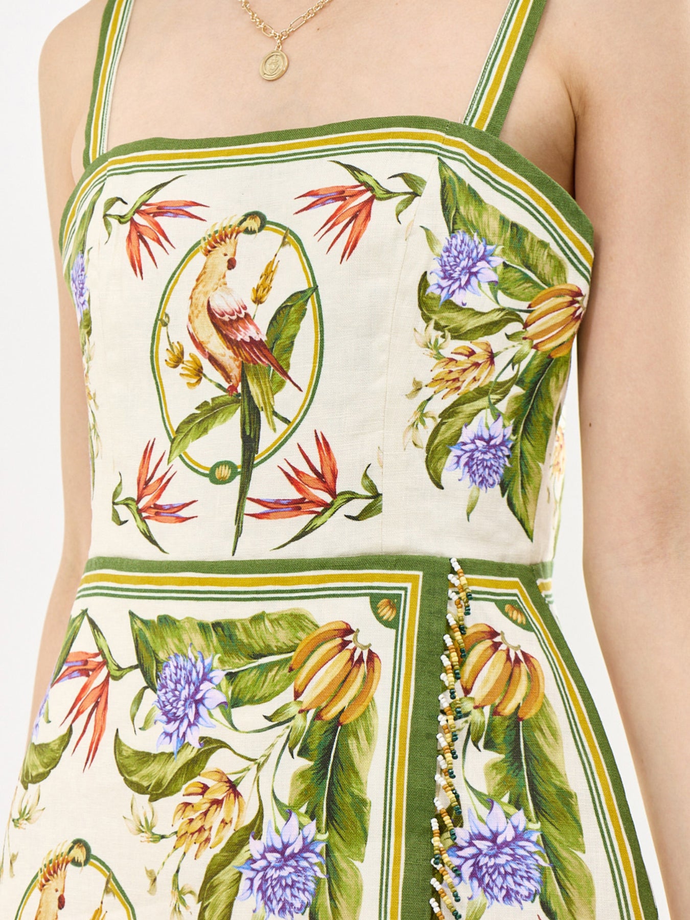 Tropical Scarf Sand Sleeveless Mini Dress