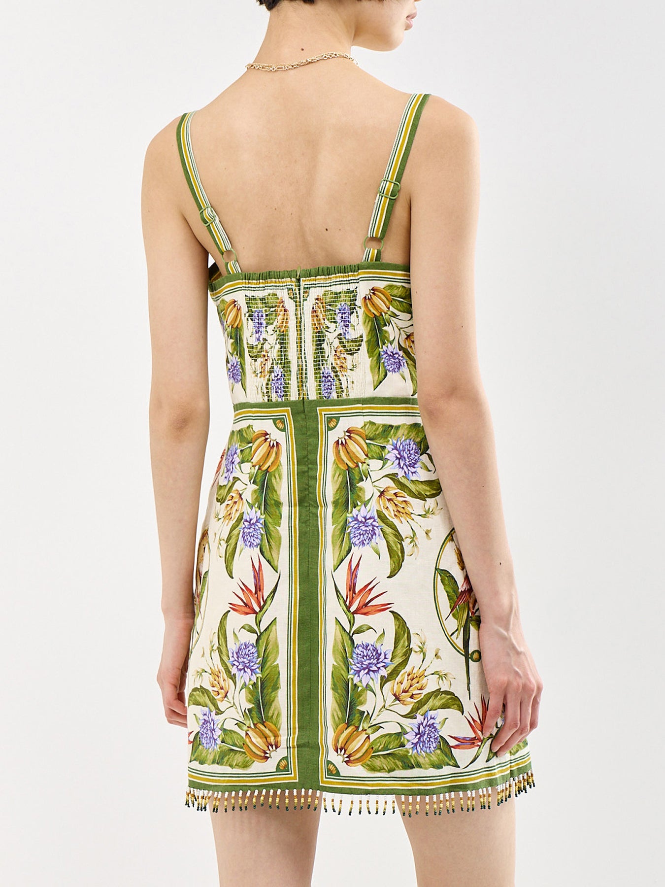 Tropical Scarf Sand Sleeveless Mini Dress