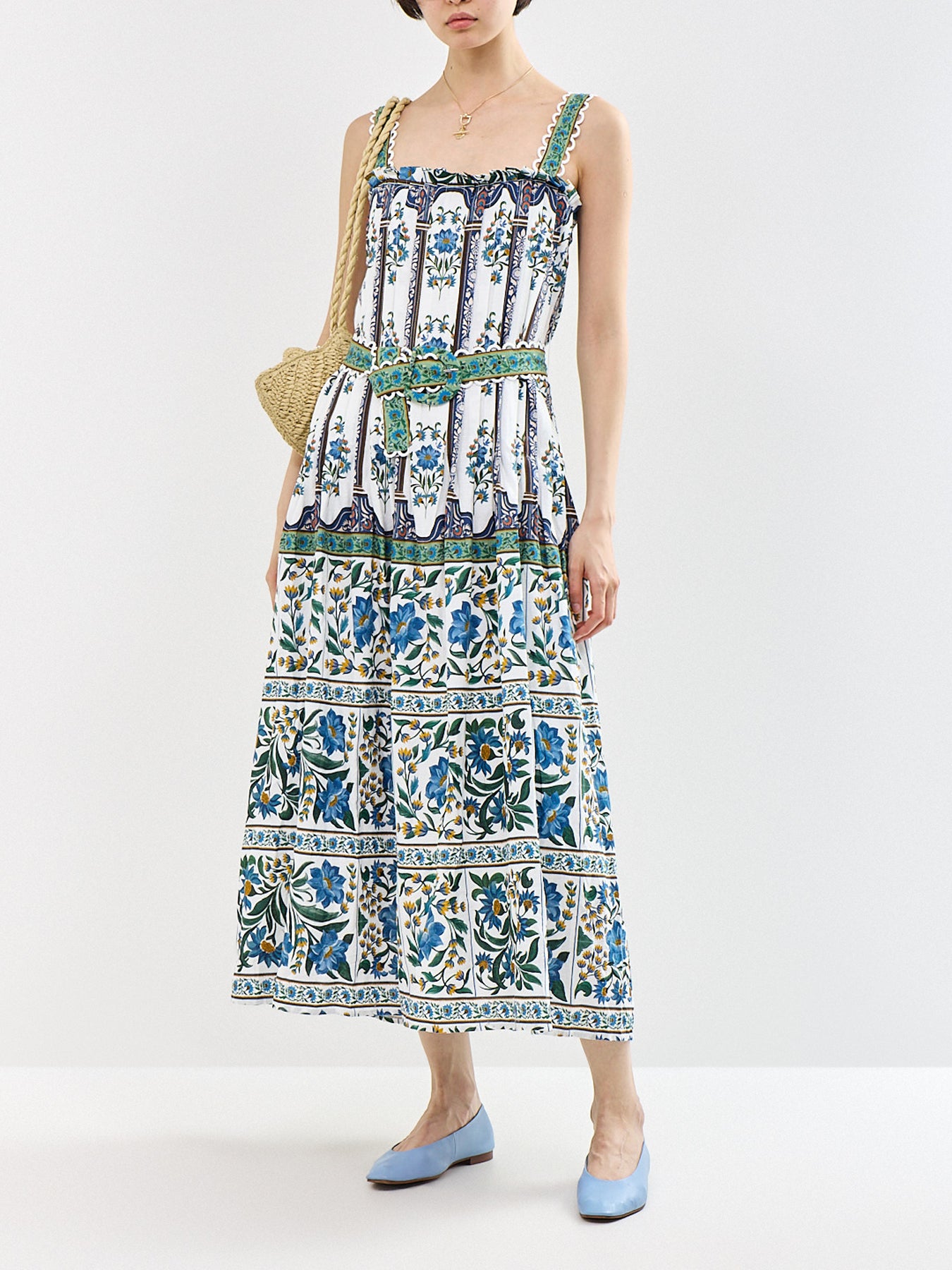 Manoela Sleeveless Belted Maxi Dress