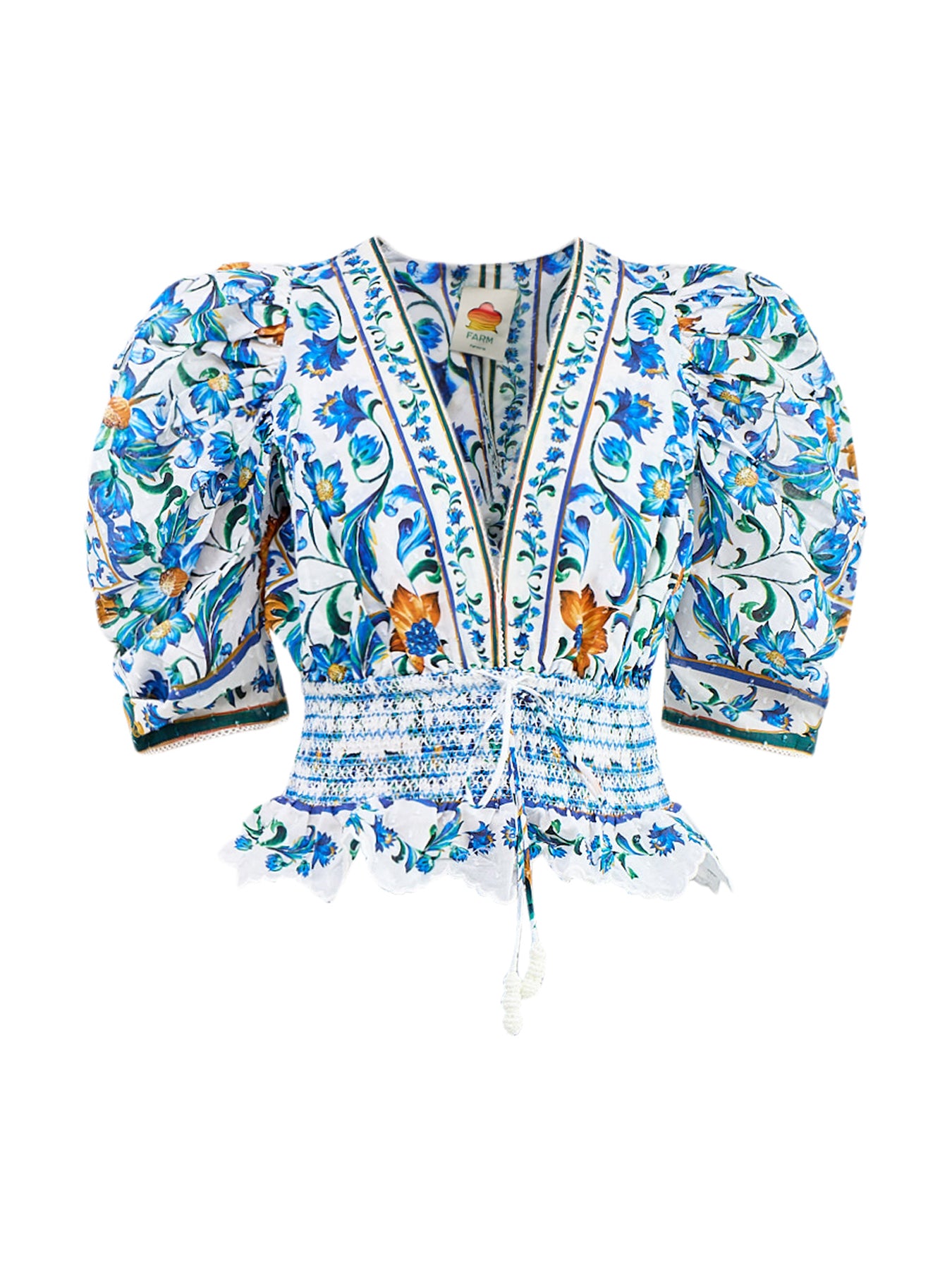 Flora Tile Blouse White