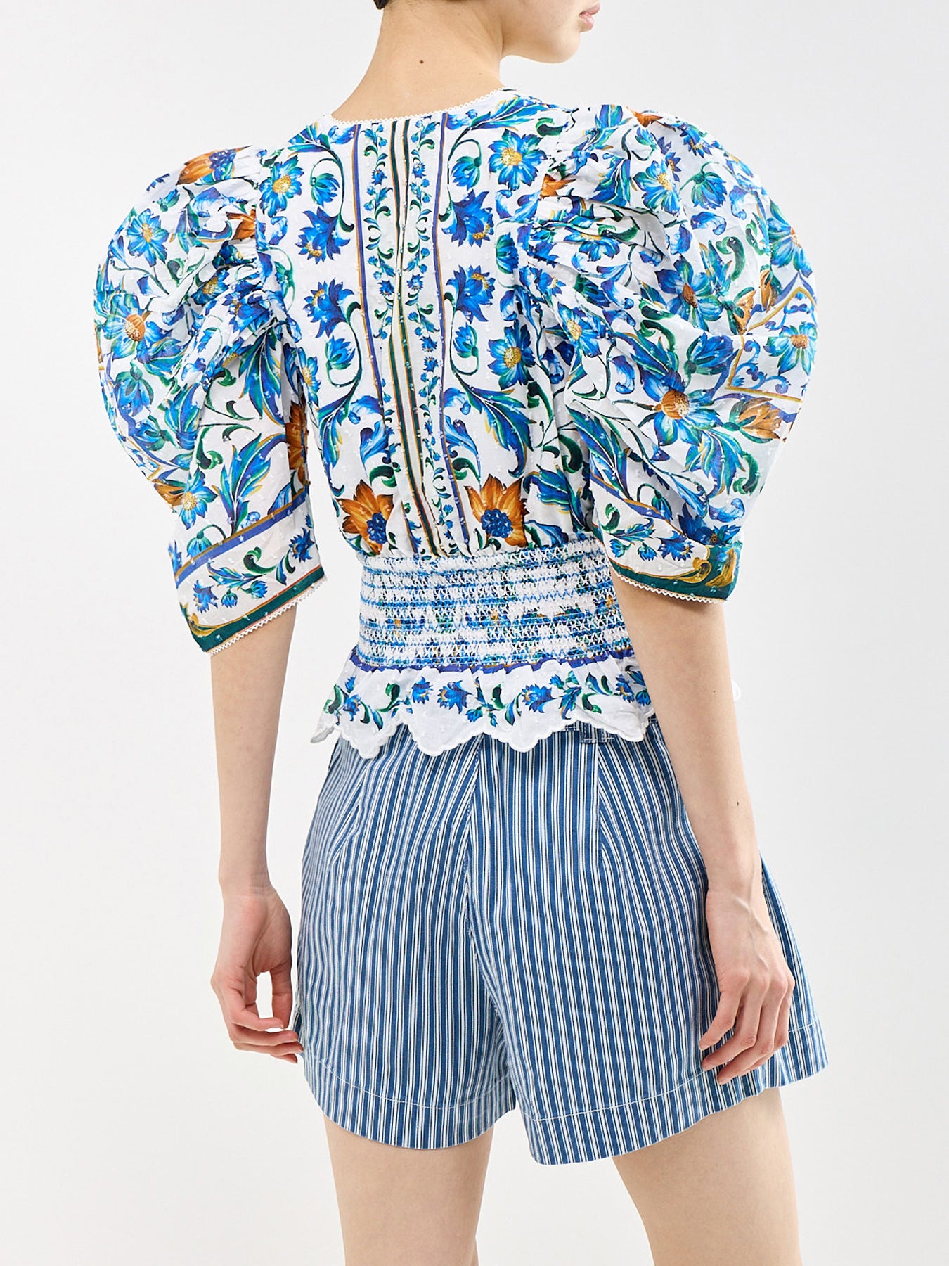 Flora Tile Blouse White