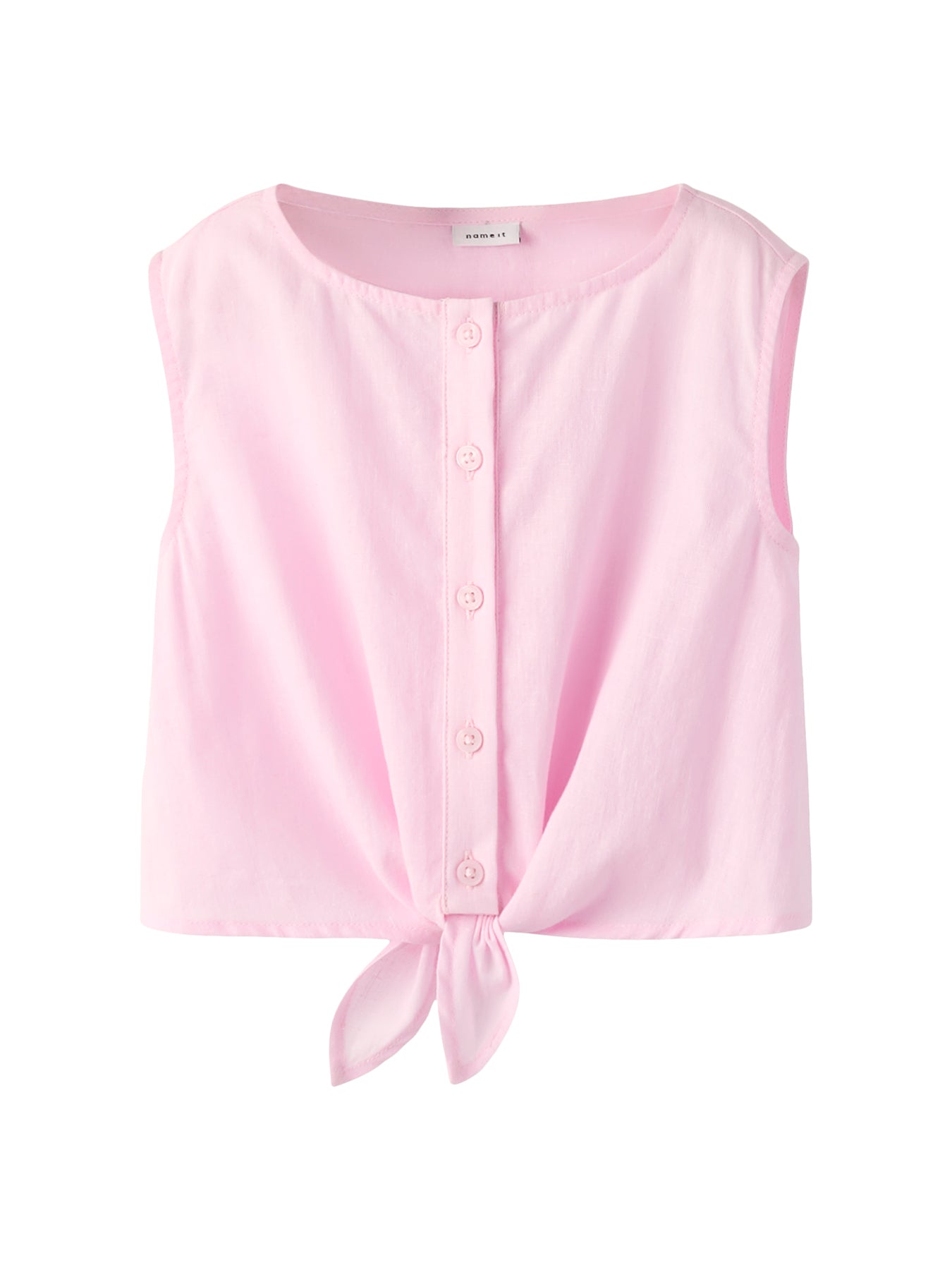 Kids' Sleeveless Cotton Linen Top Pink