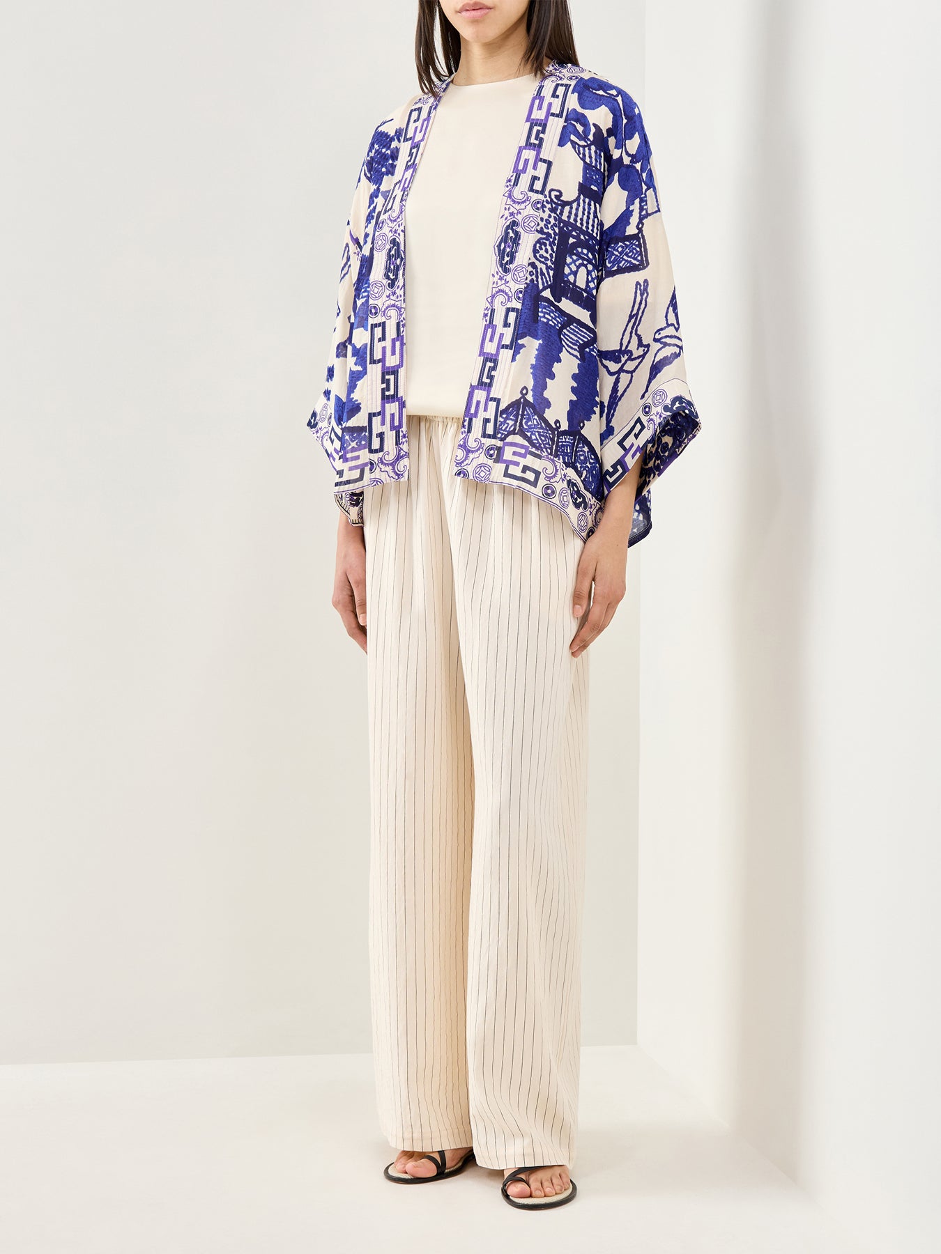 Giant Willow Print Kimono Blue