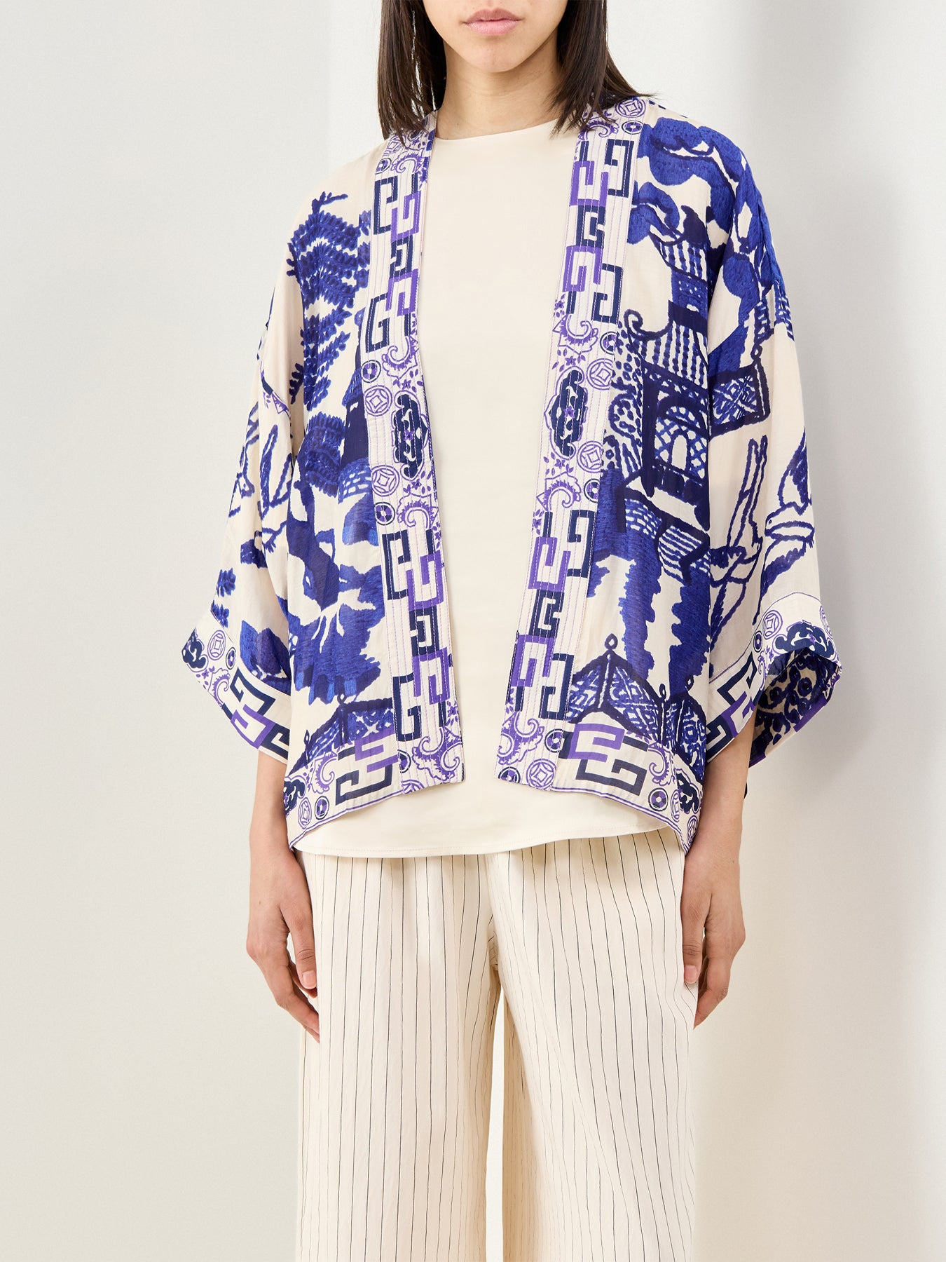 Giant Willow Print Kimono Blue