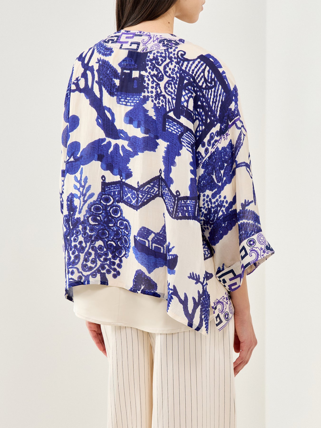 Giant Willow Print Kimono Blue