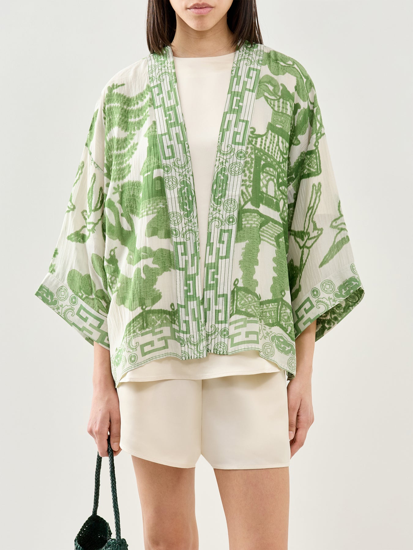 Giant Willow Print Kimono Green