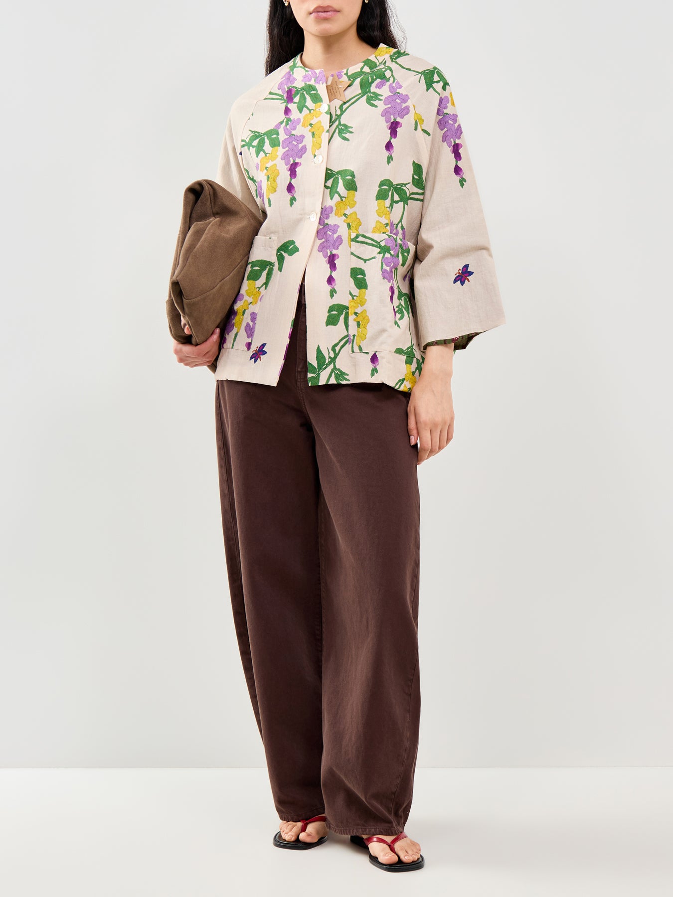 Wisteria Print Shirt Lilac