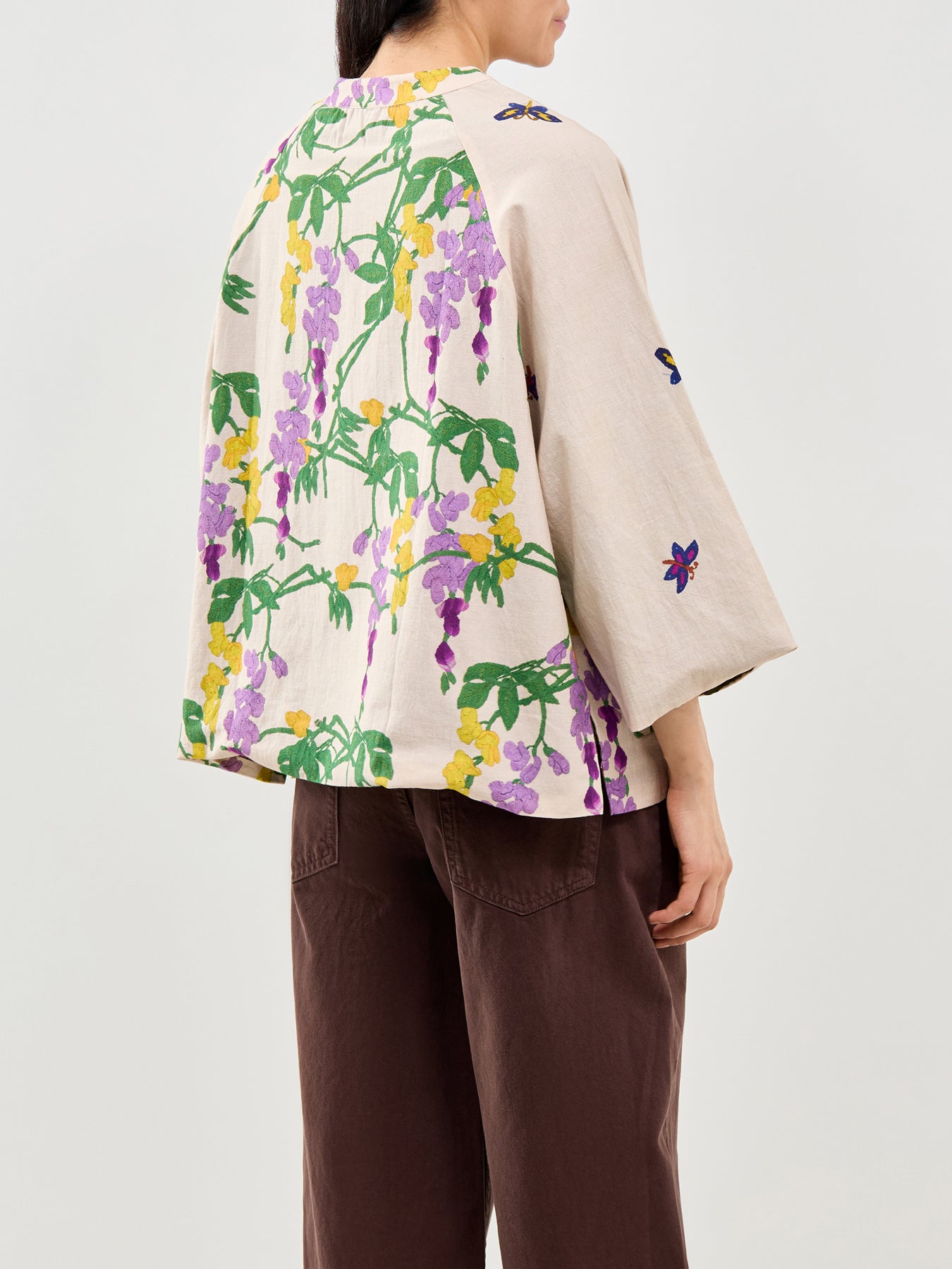 Wisteria Print Shirt Lilac