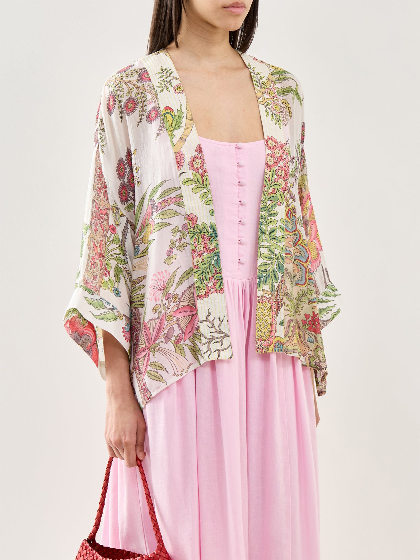 Boho Gardens Print Kimono Cream