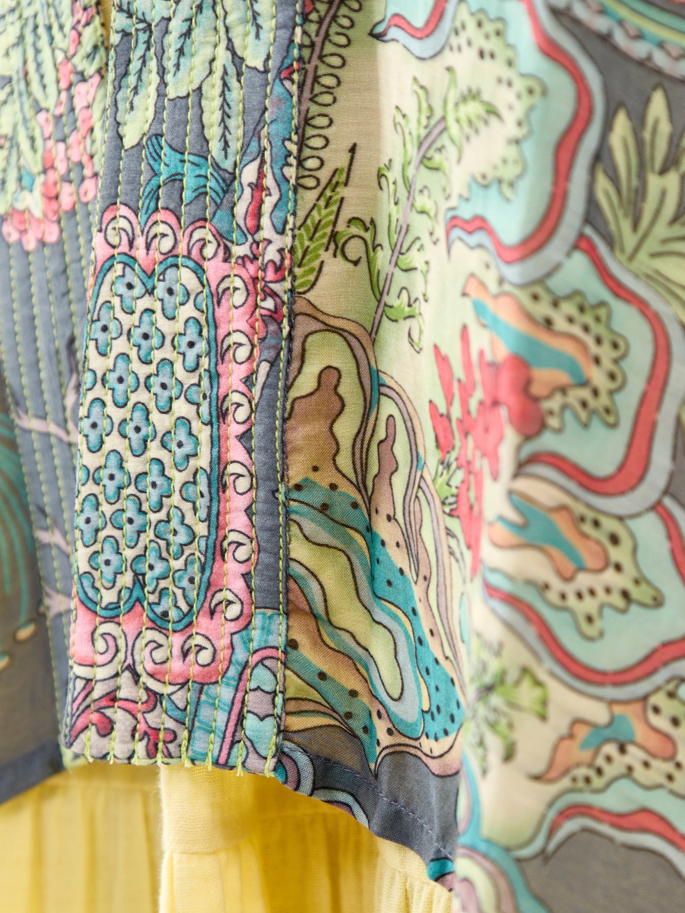 Boho Gardens Print Kimono Grey