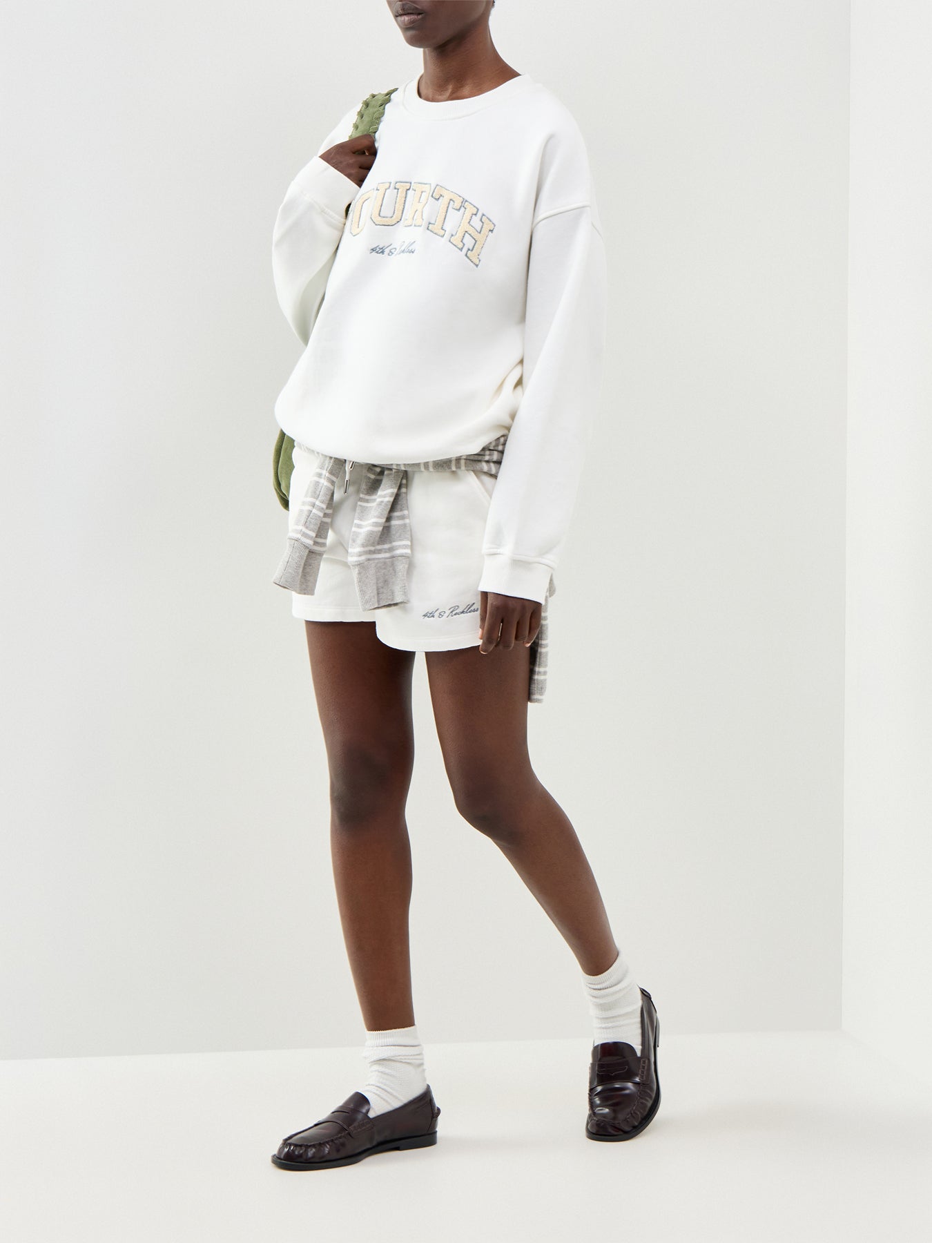 Clover Sweat Shorts White