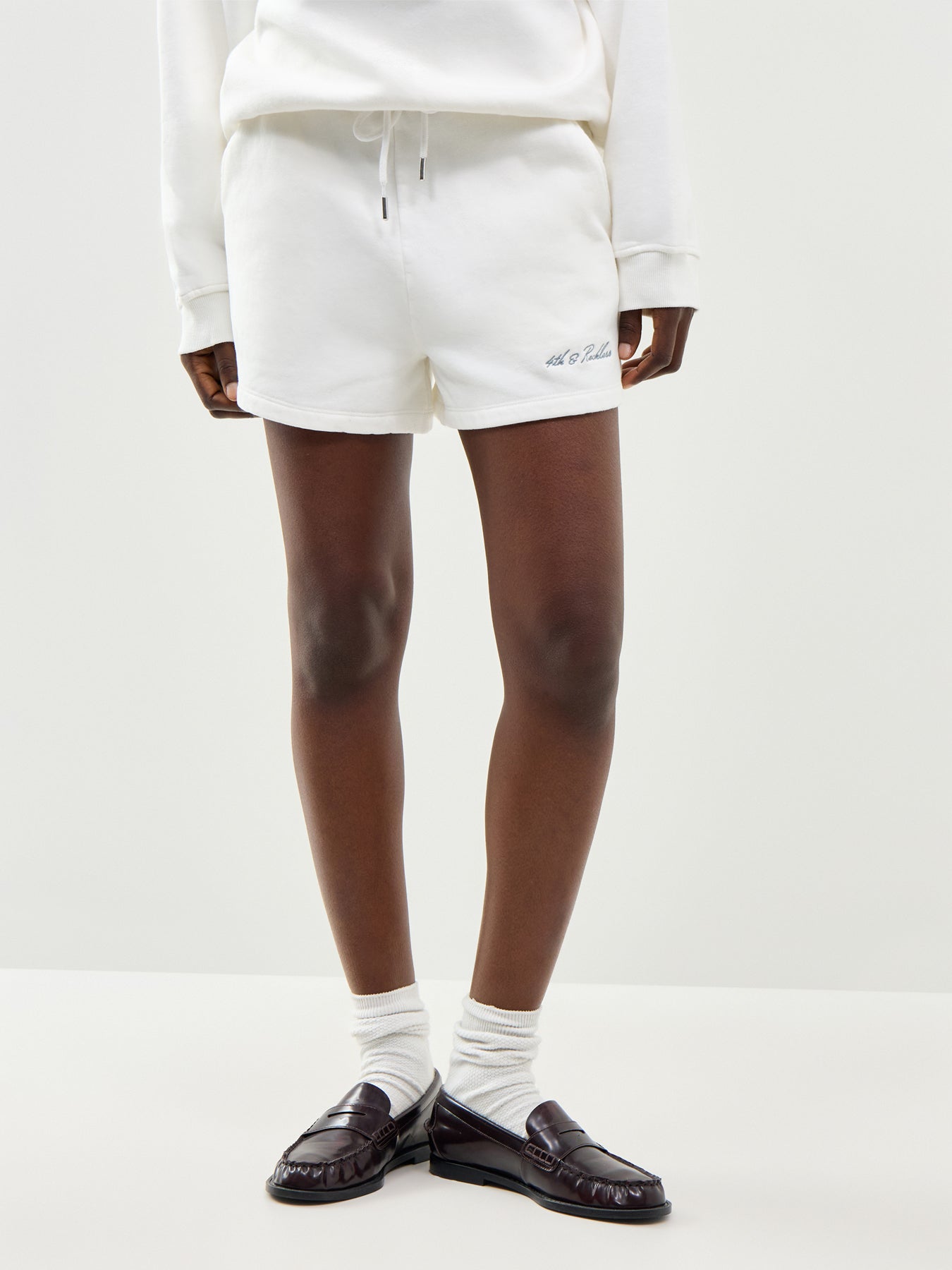 Clover Sweat Shorts White