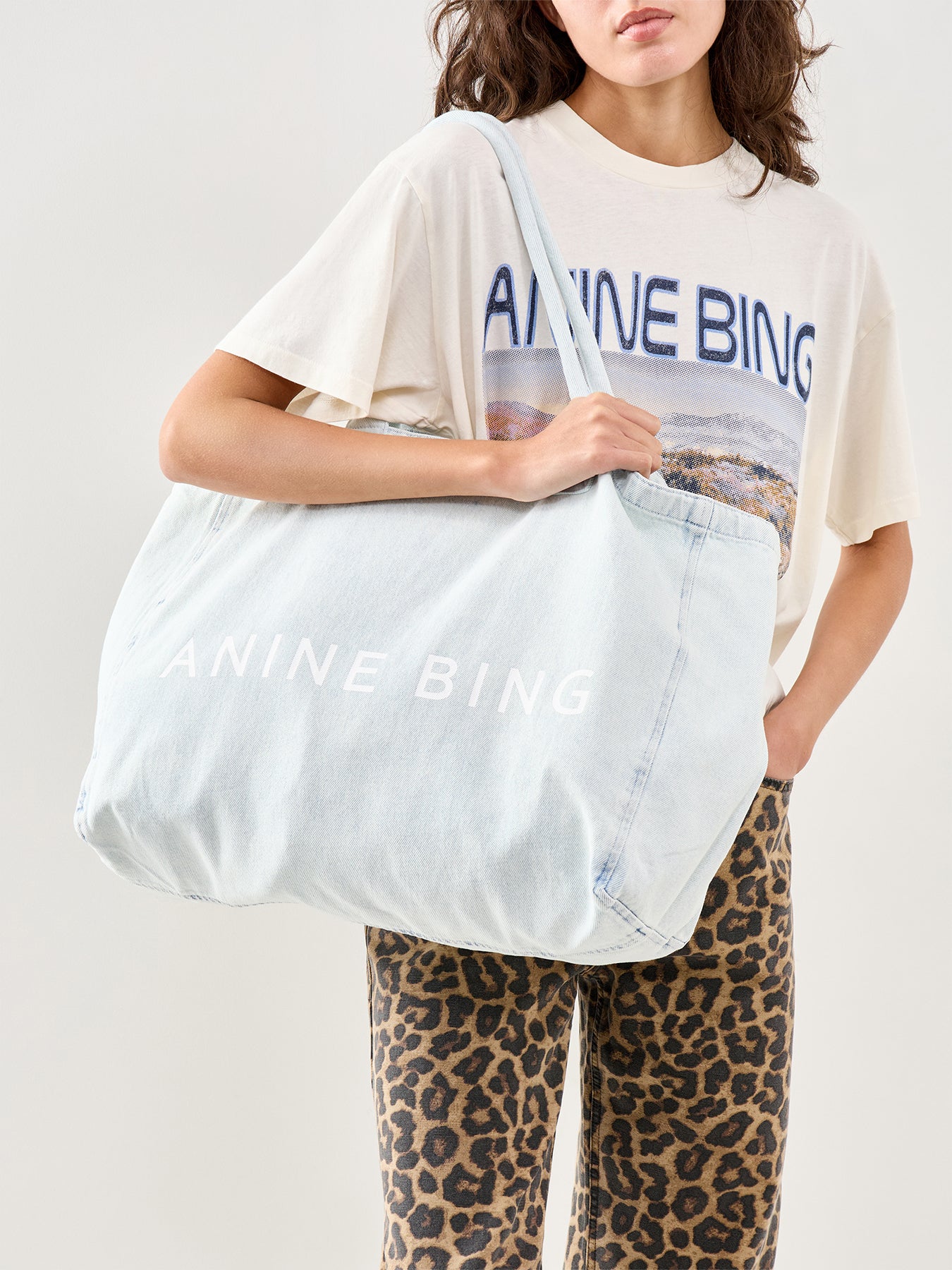 Leo Denim Tote Bag Blue
