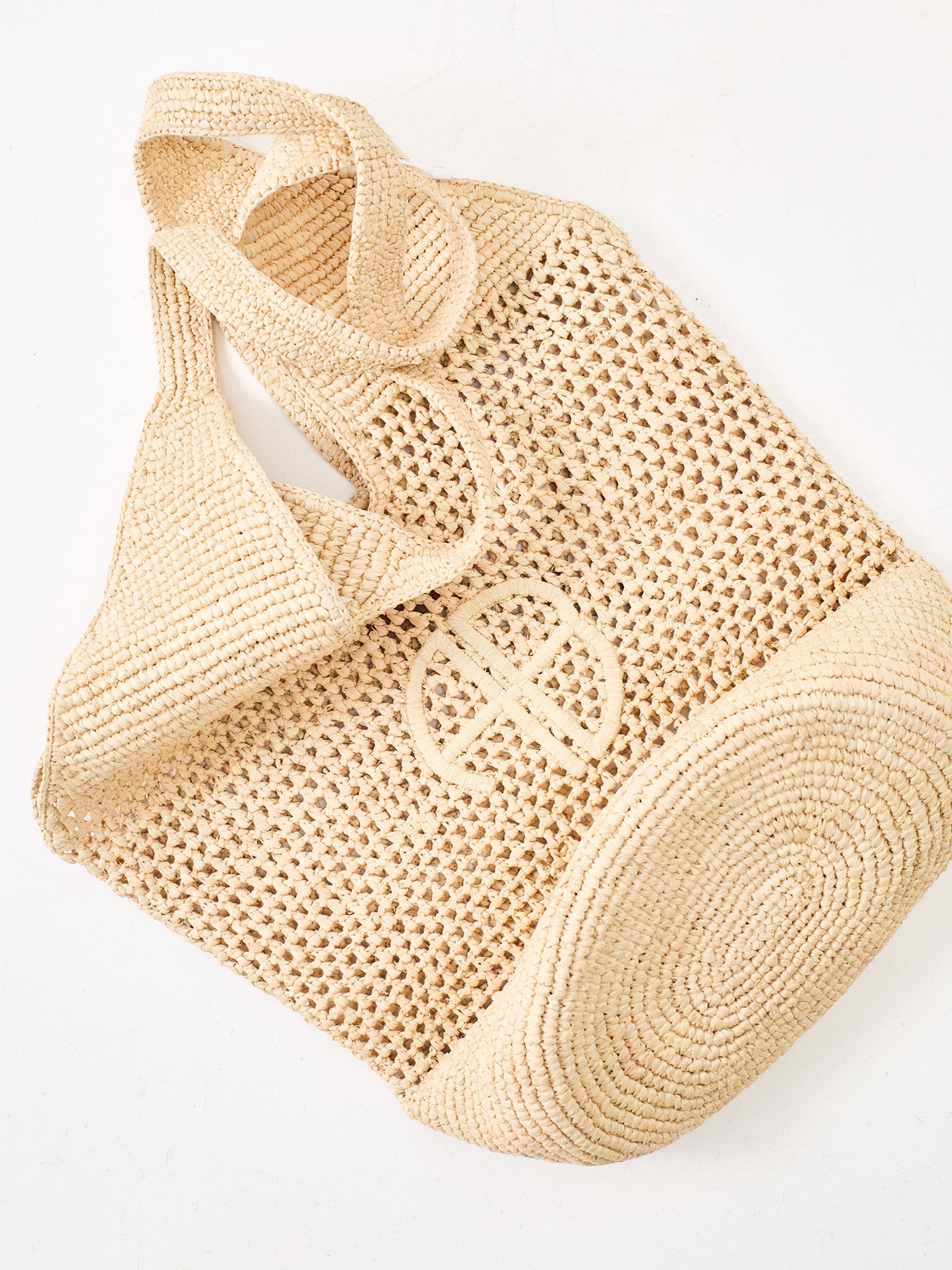 Leah Logo Hobo Bag Natural