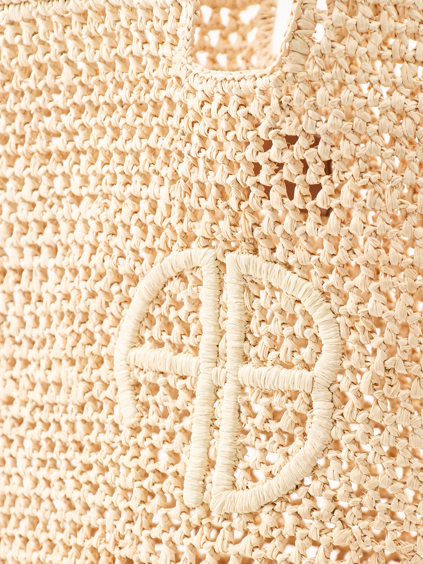 Leah Logo Hobo Bag Natural
