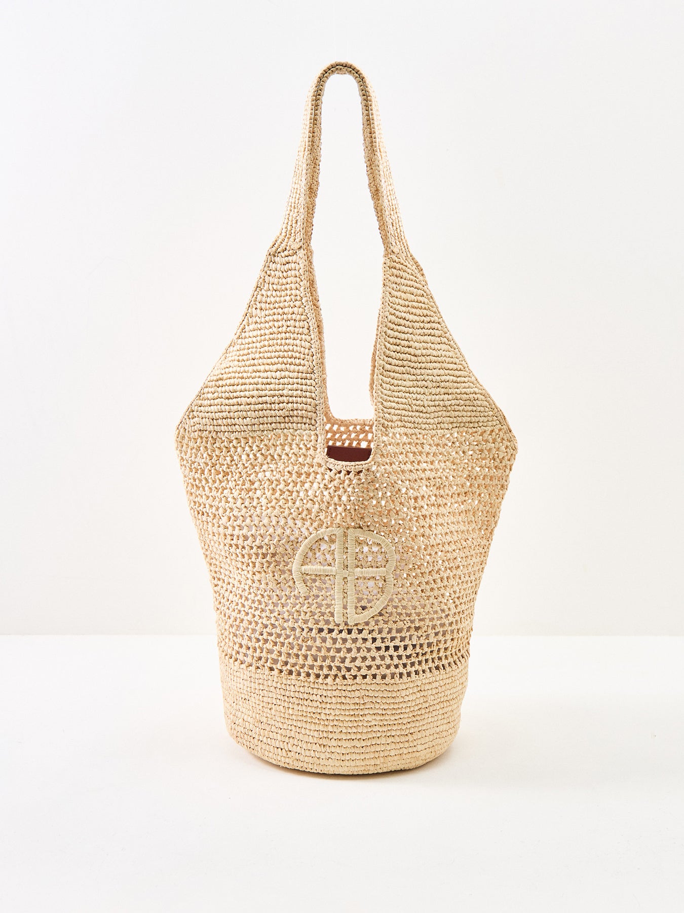 Leah Logo Hobo Bag Natural