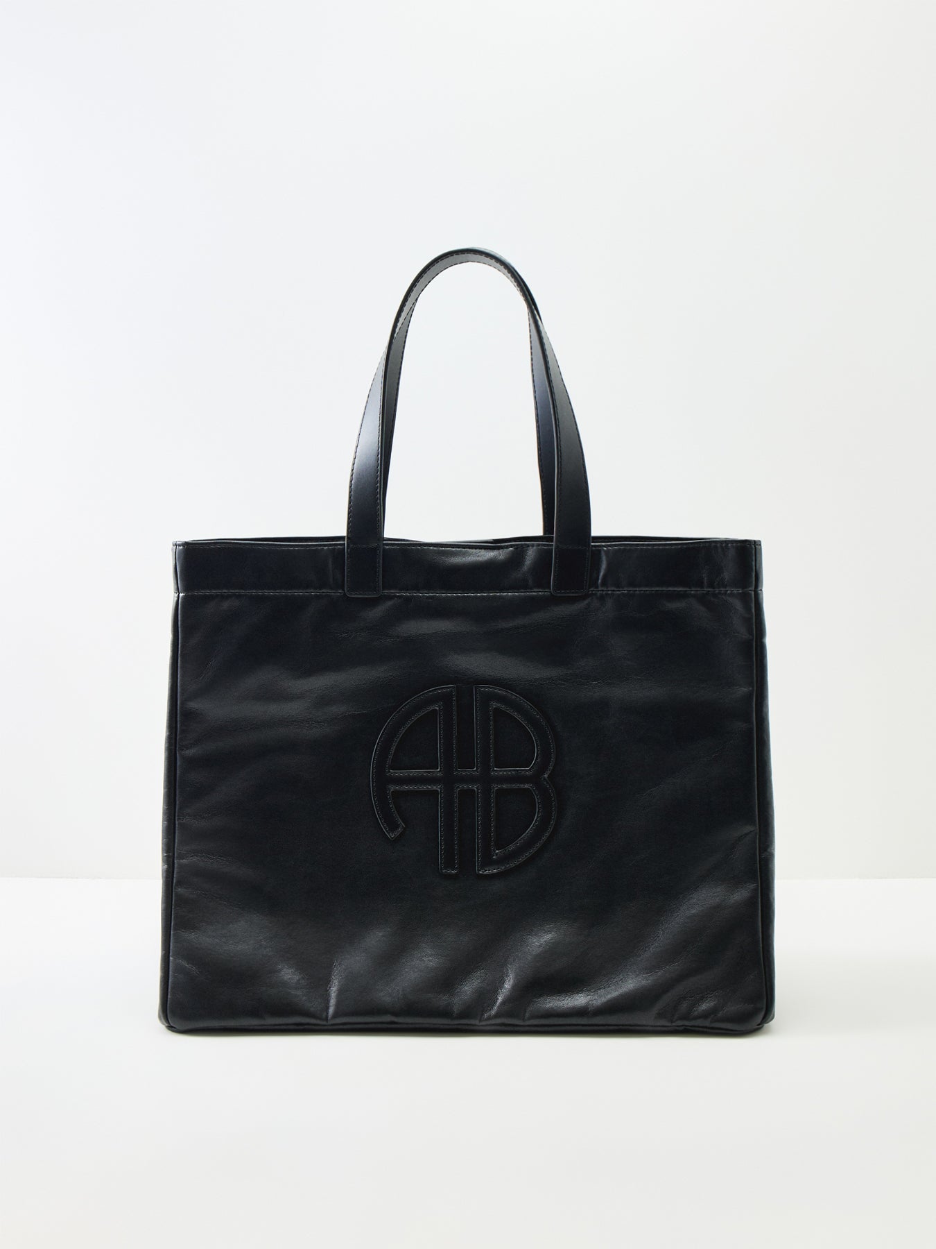 Large Rio Recycled Leather Tote Bag Black