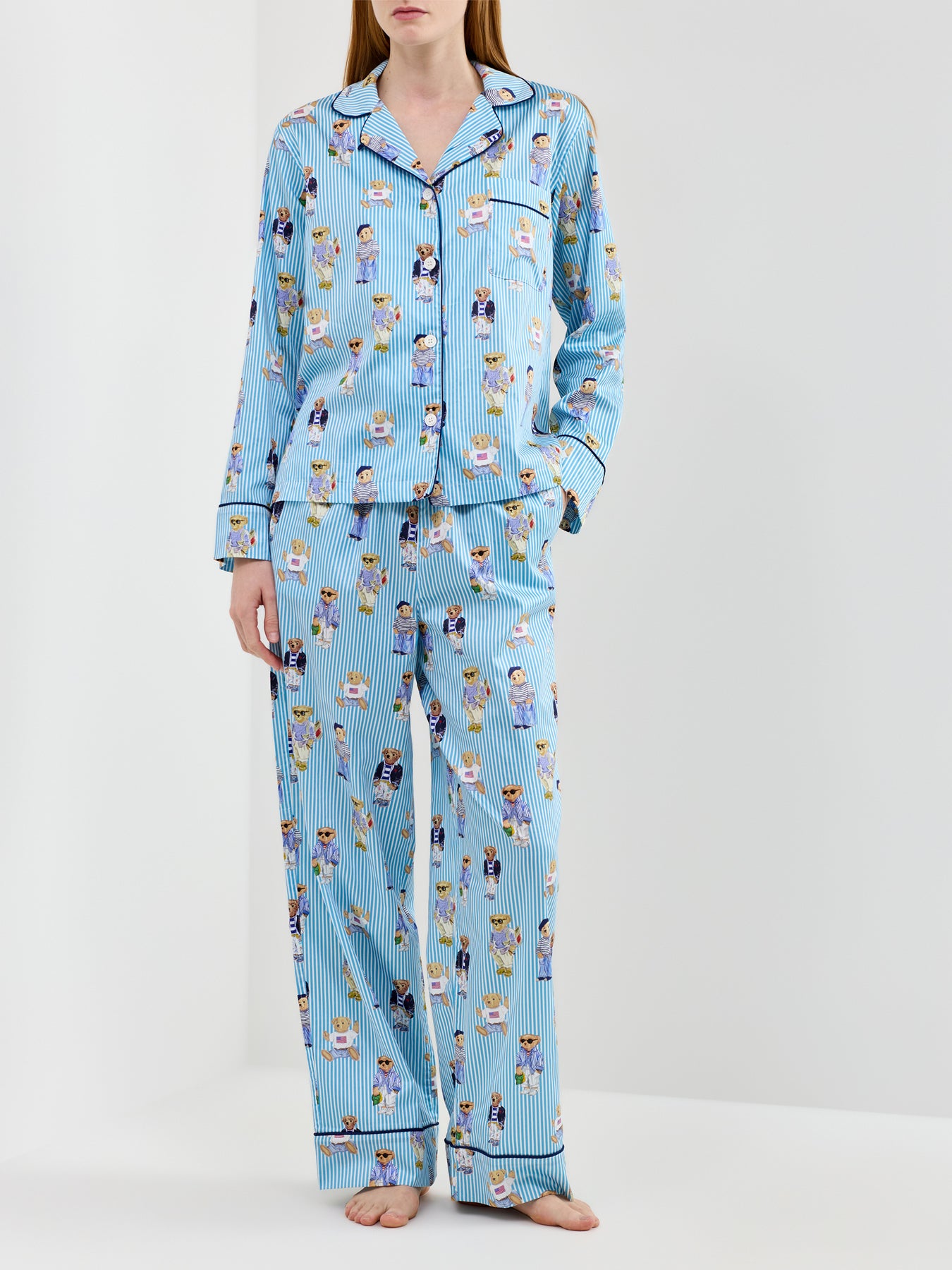 Iconic Oxford Bear Madison PJ Set Blue