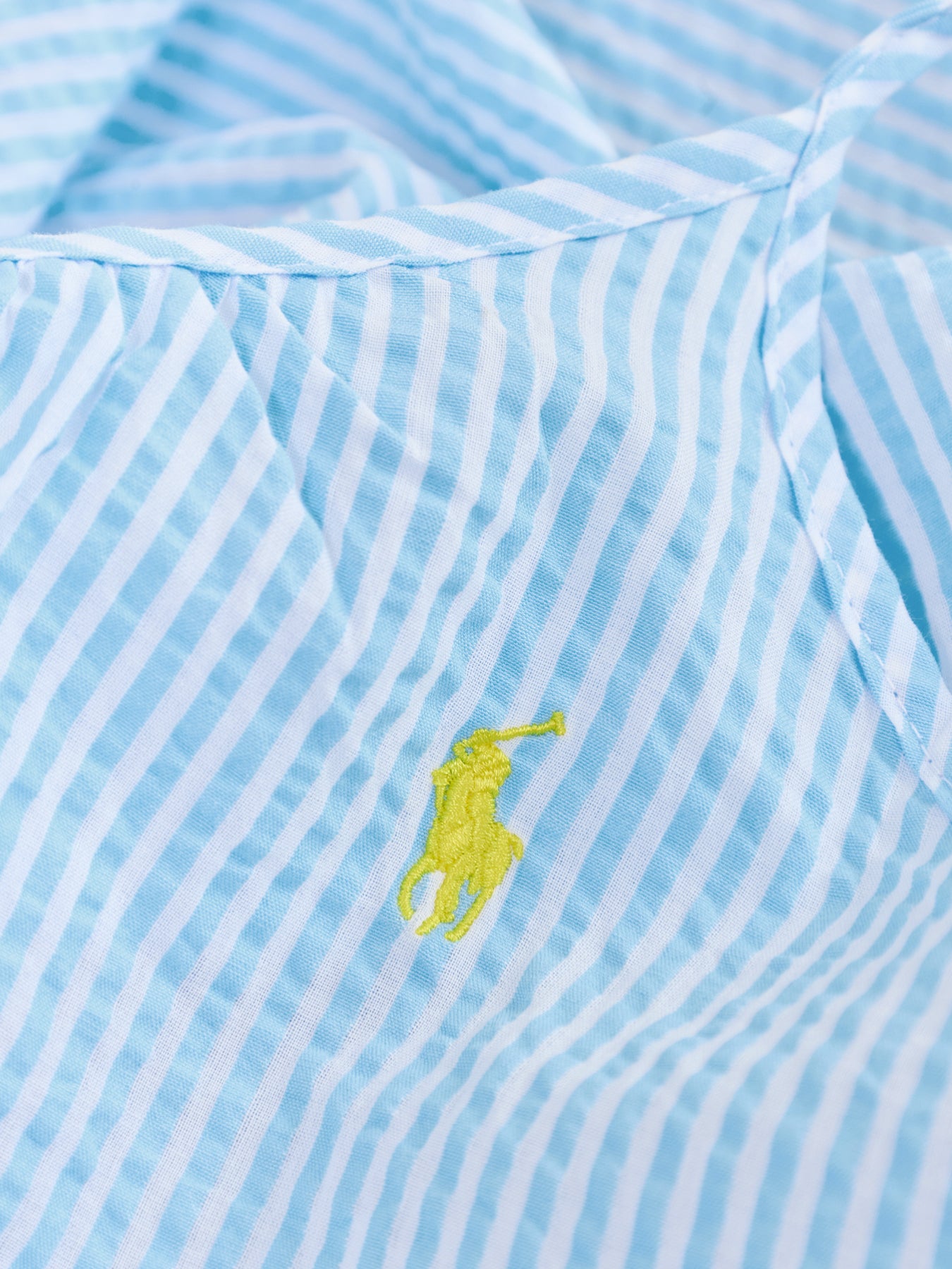 Seersucker Sleep Dress Blue