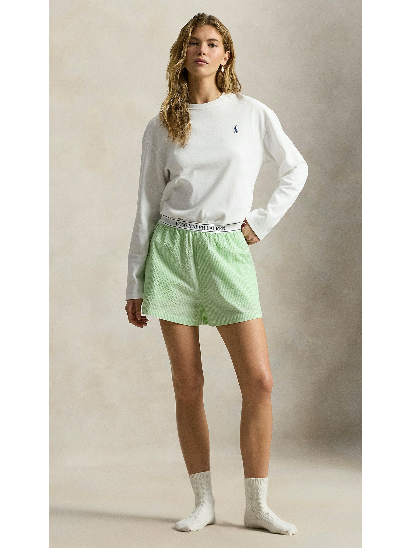 Seersucker Boxer Shorts Green