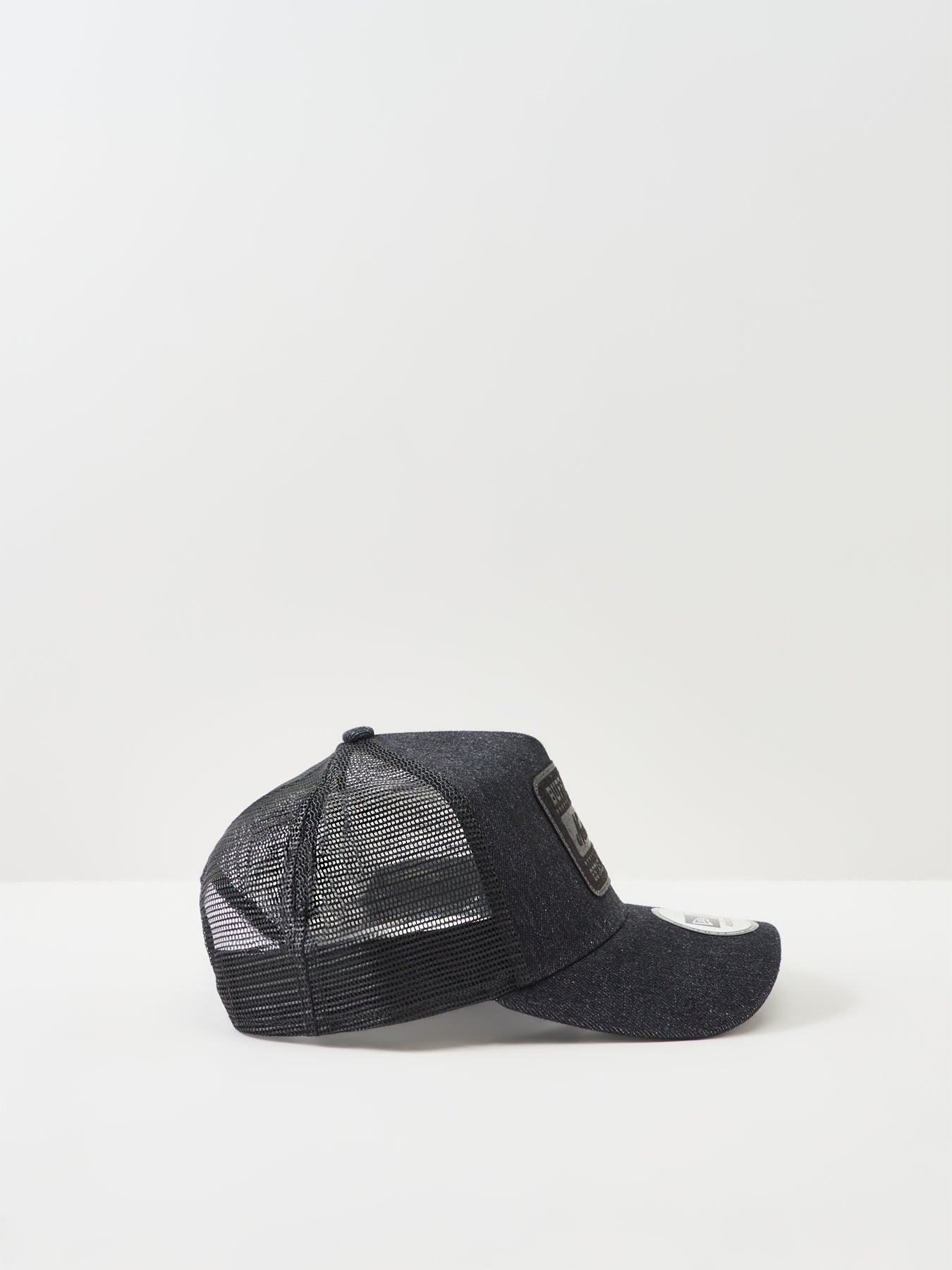 New Era Patch Denim Trucker Cap Black