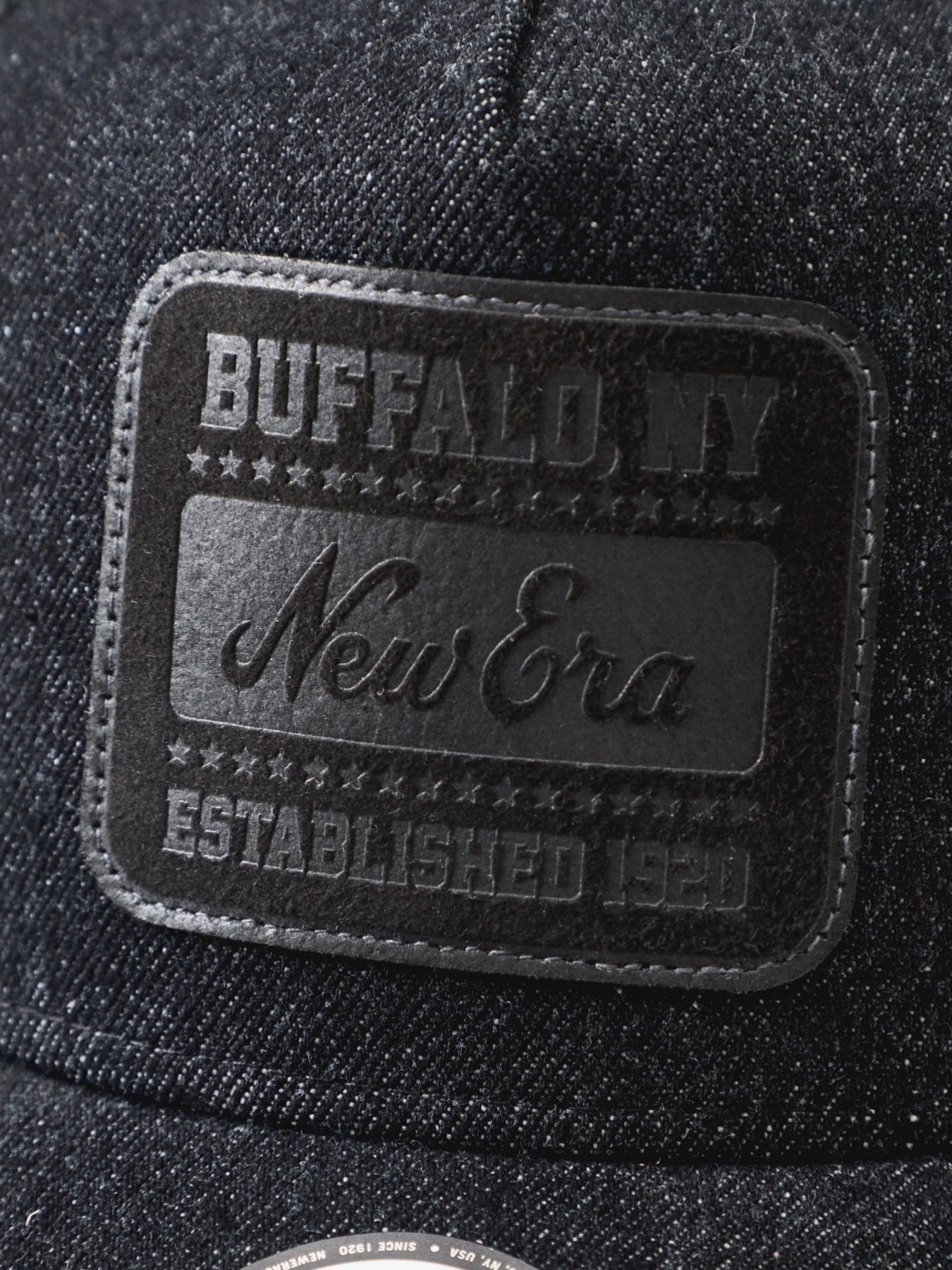 New Era Patch Denim Trucker Cap Black
