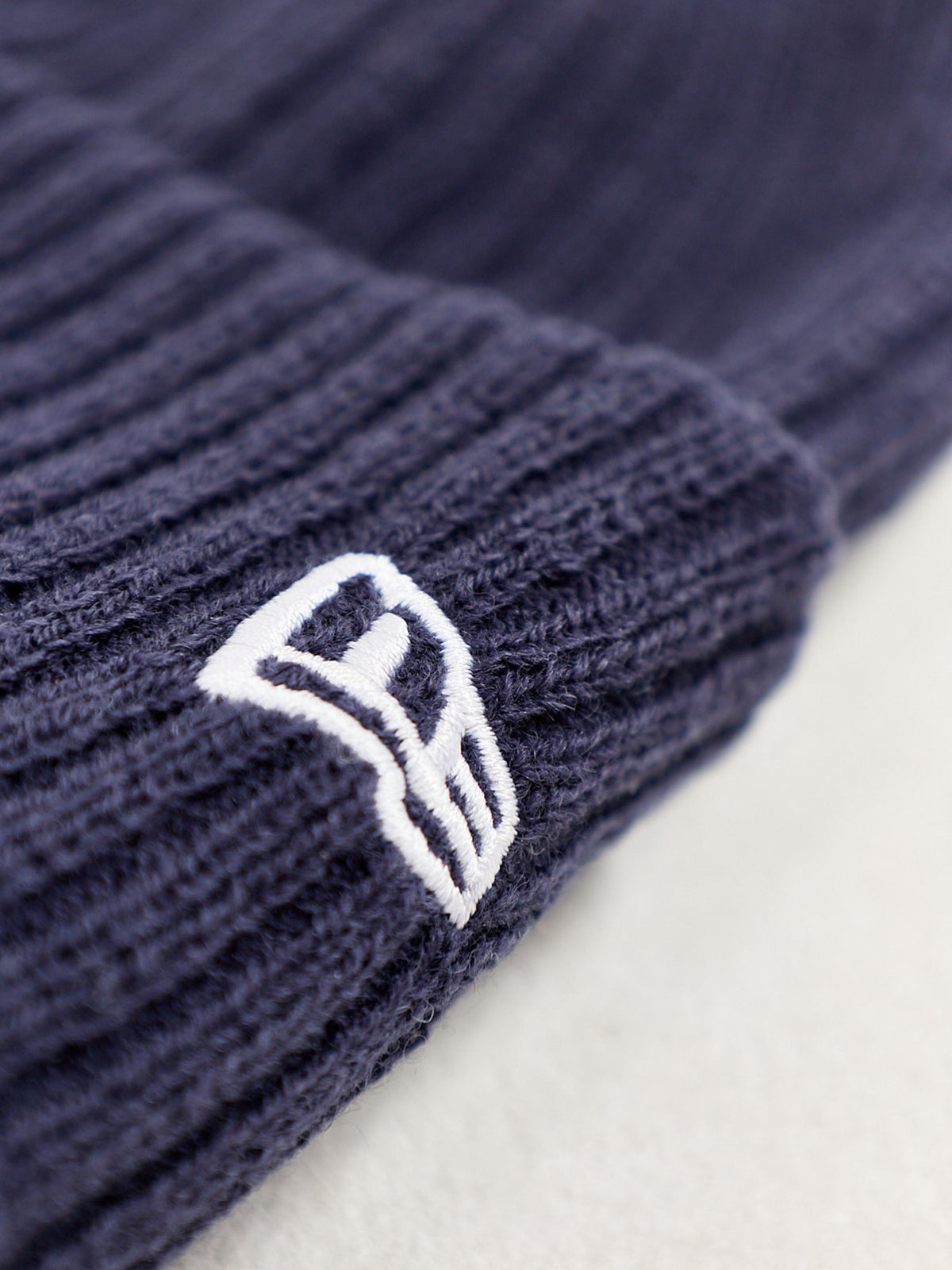 Wool Blend Wide Cuff Beanie - Navy