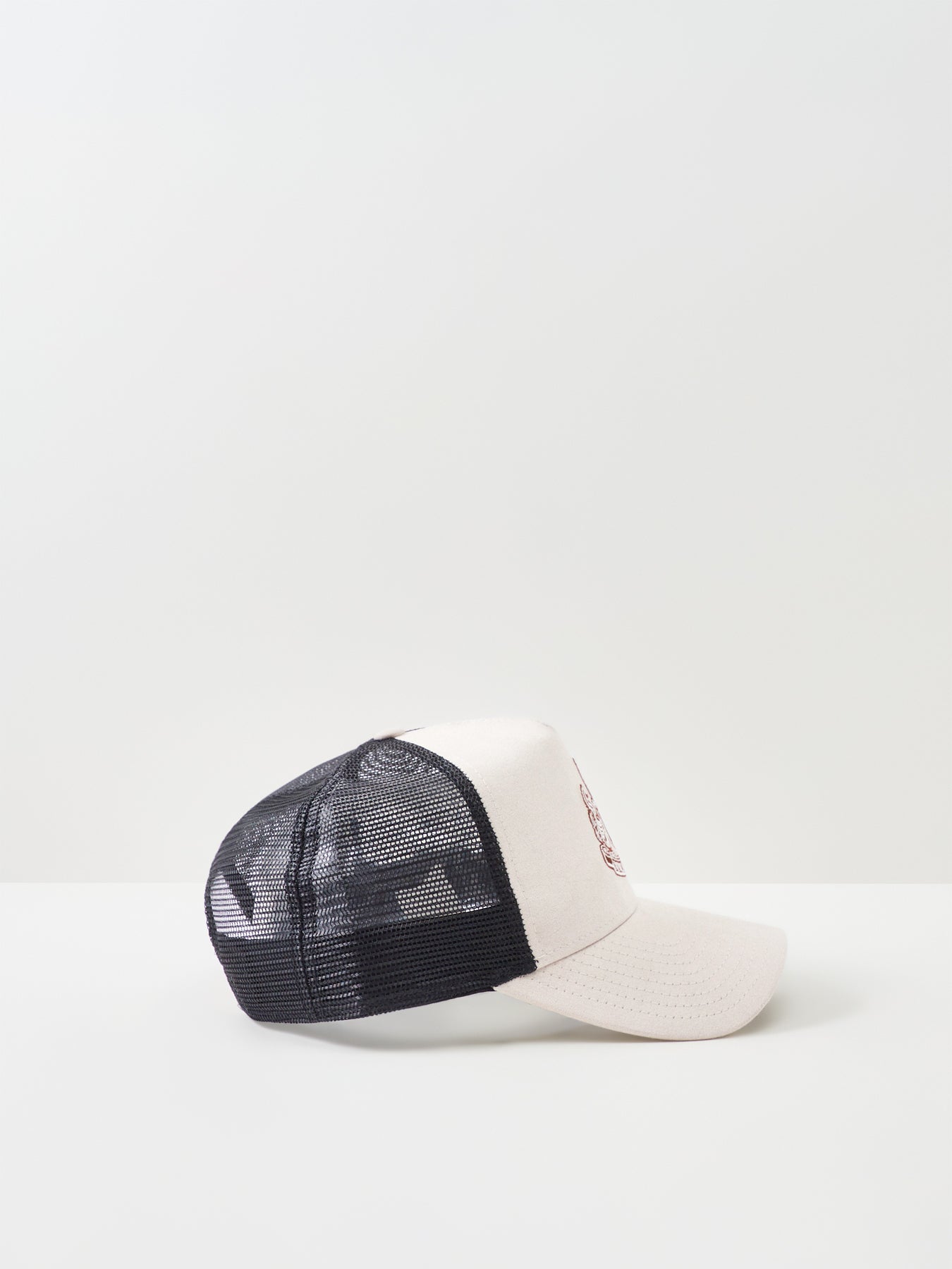 Faux Suede Trucker Newcastle Cap White
