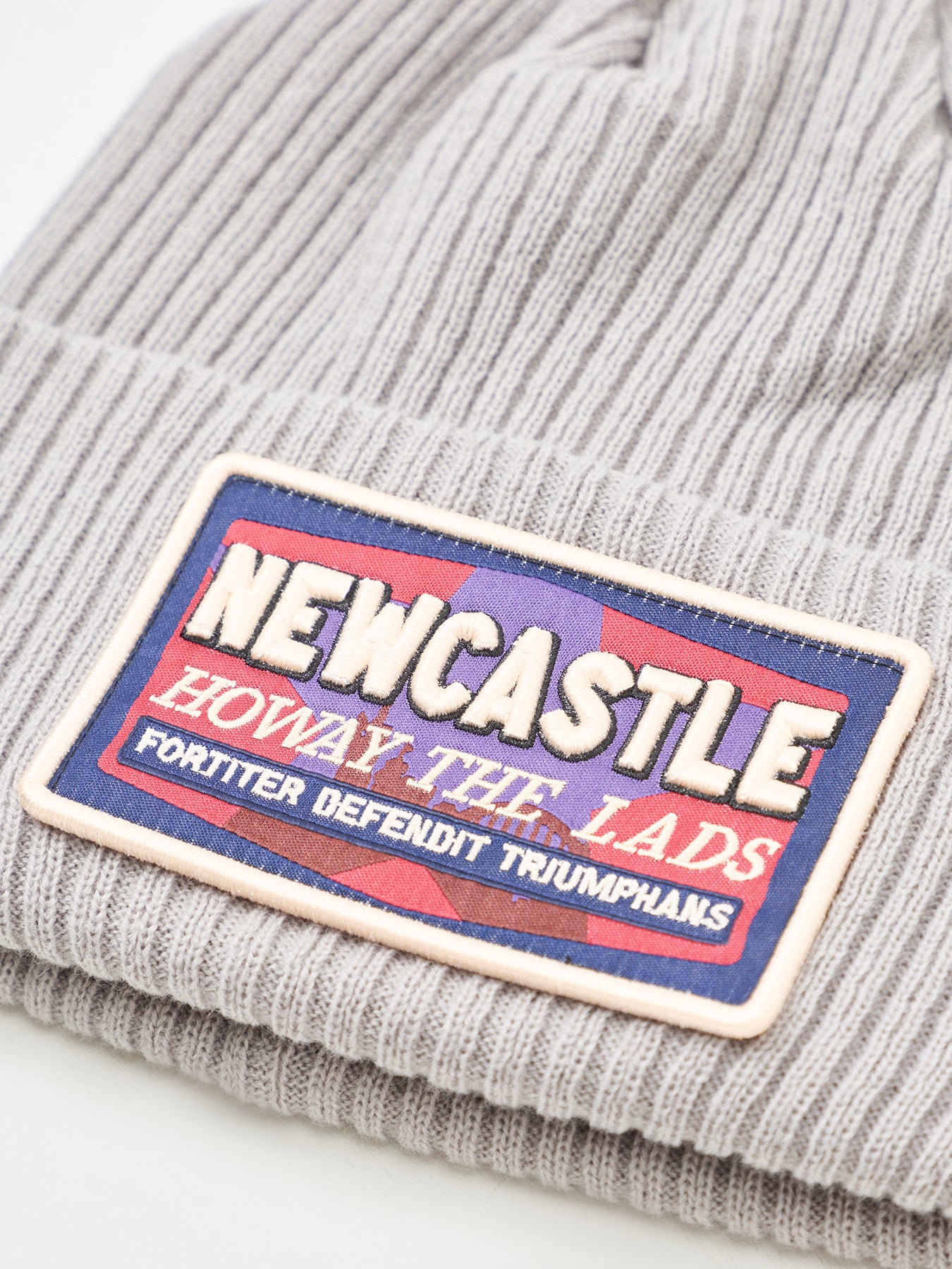 Newcastle United FC Patch Ribbed Cuff Beanie Grey