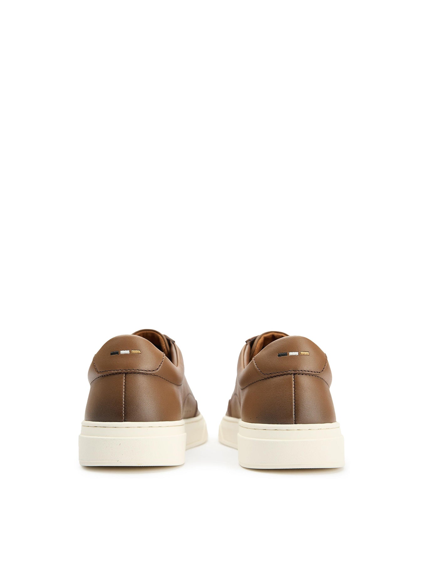 Mens BOSS Kieran Leather Trainers Medium Brown