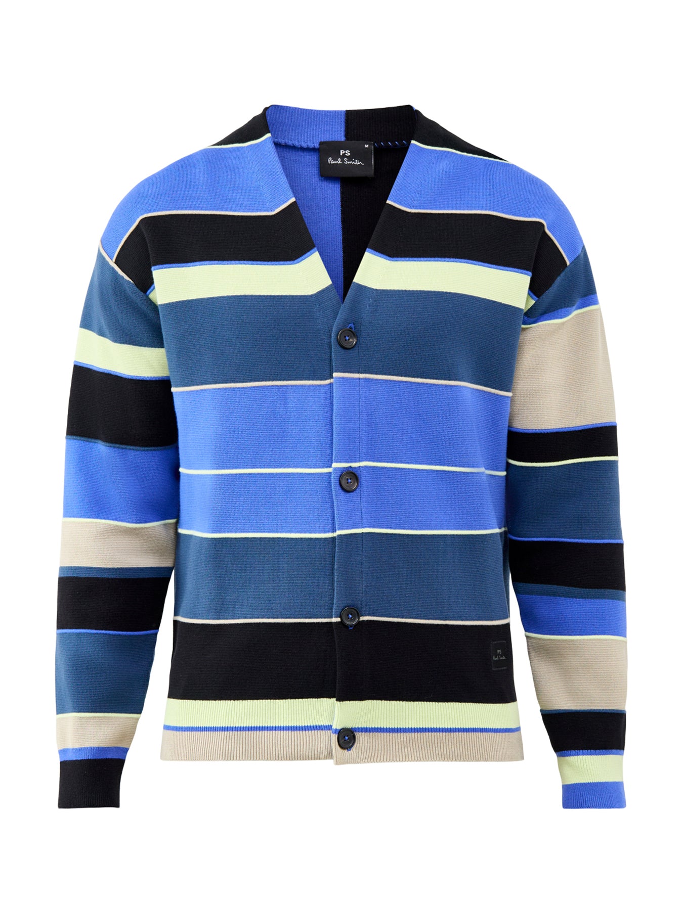 Striped Knitted Cardigan Blue