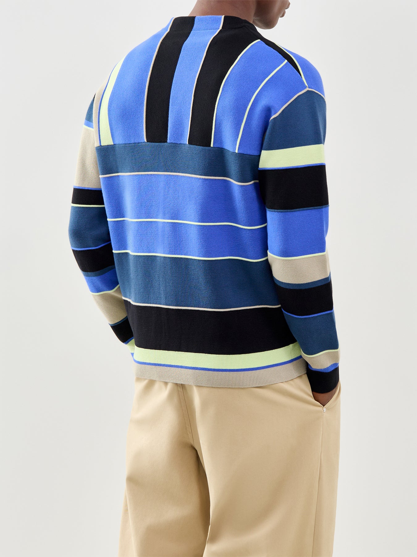 Striped Knitted Cardigan Blue