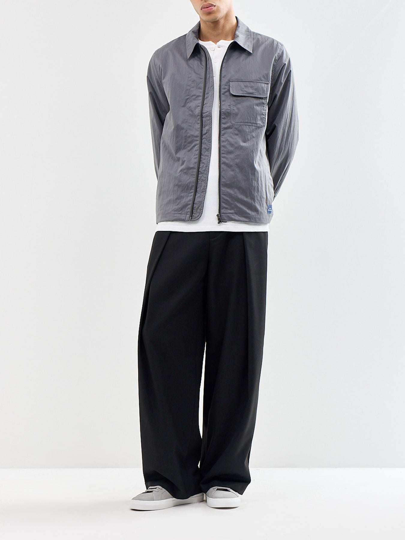 Technical Harrington Jacket Grey