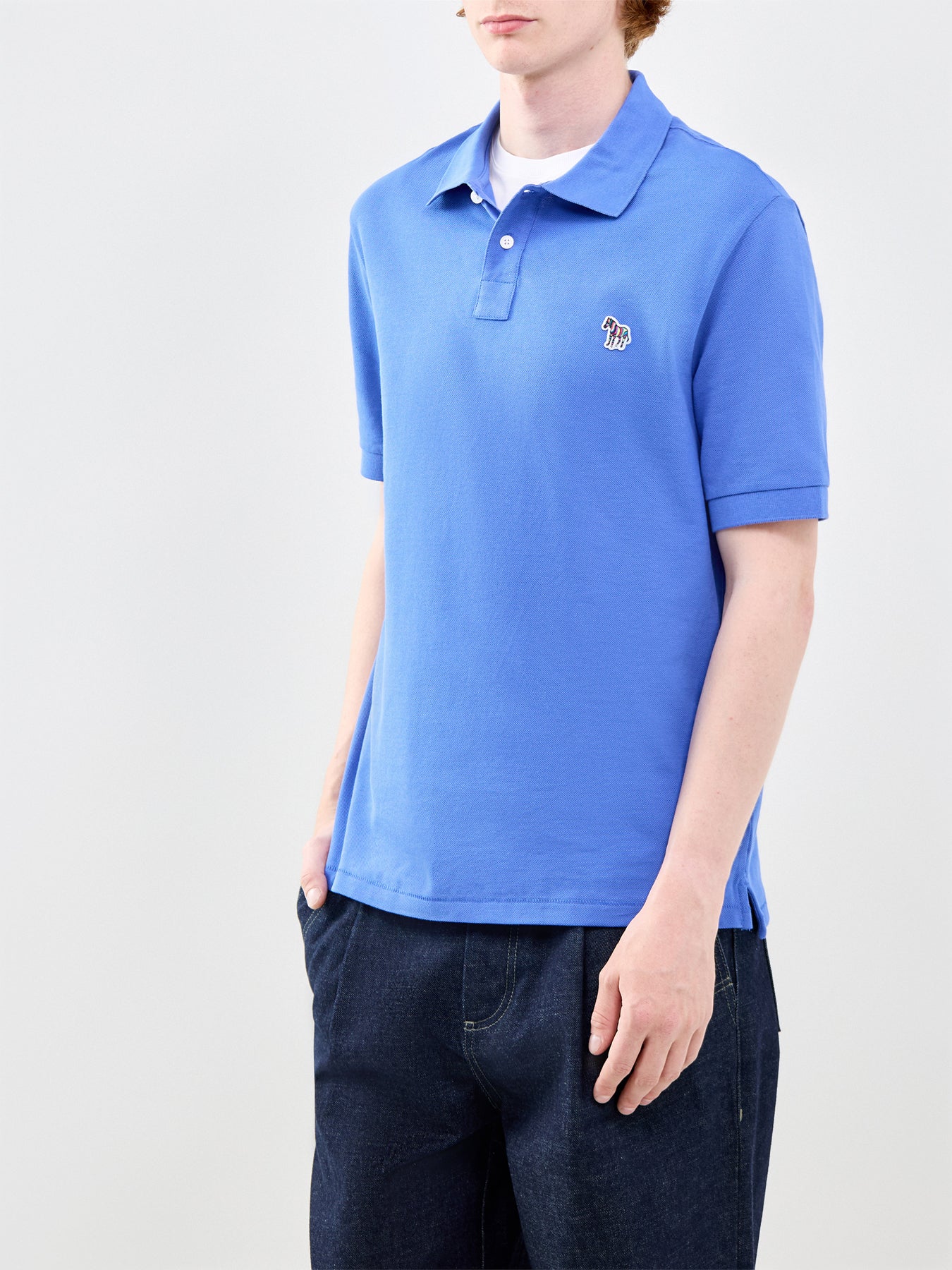 Zebra Polo Top Blue