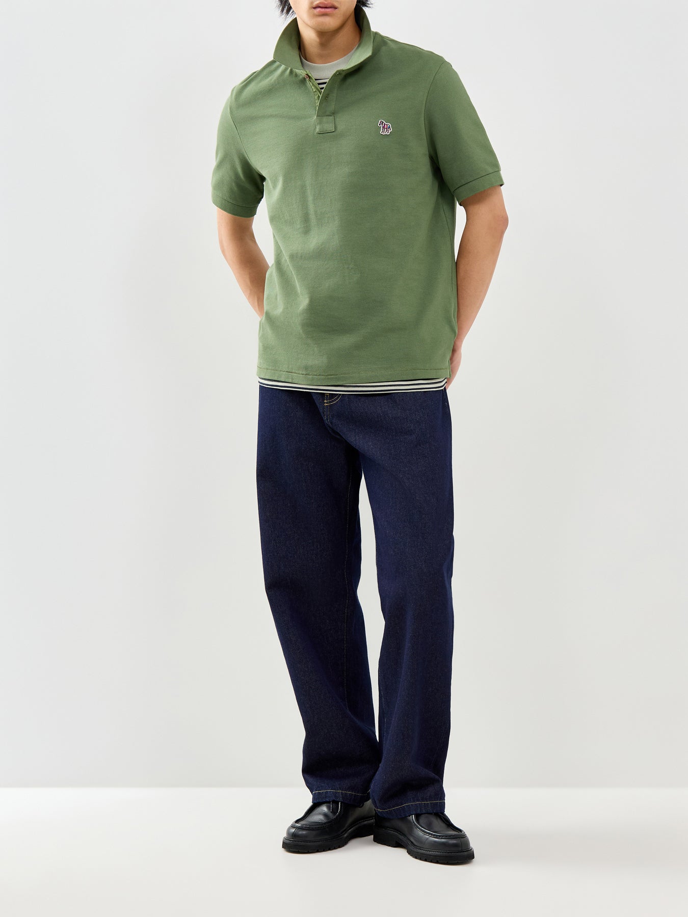 Zebra Polo Top Green